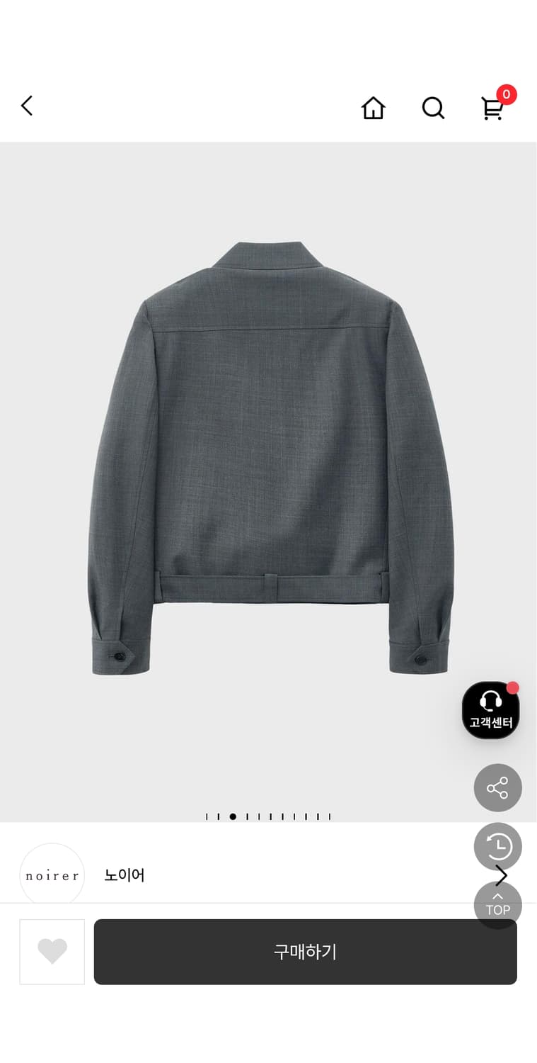 노이어 울 필드 포켓 벨티드 크롭 자켓 48사이즈 (그레이) 상품이미지3