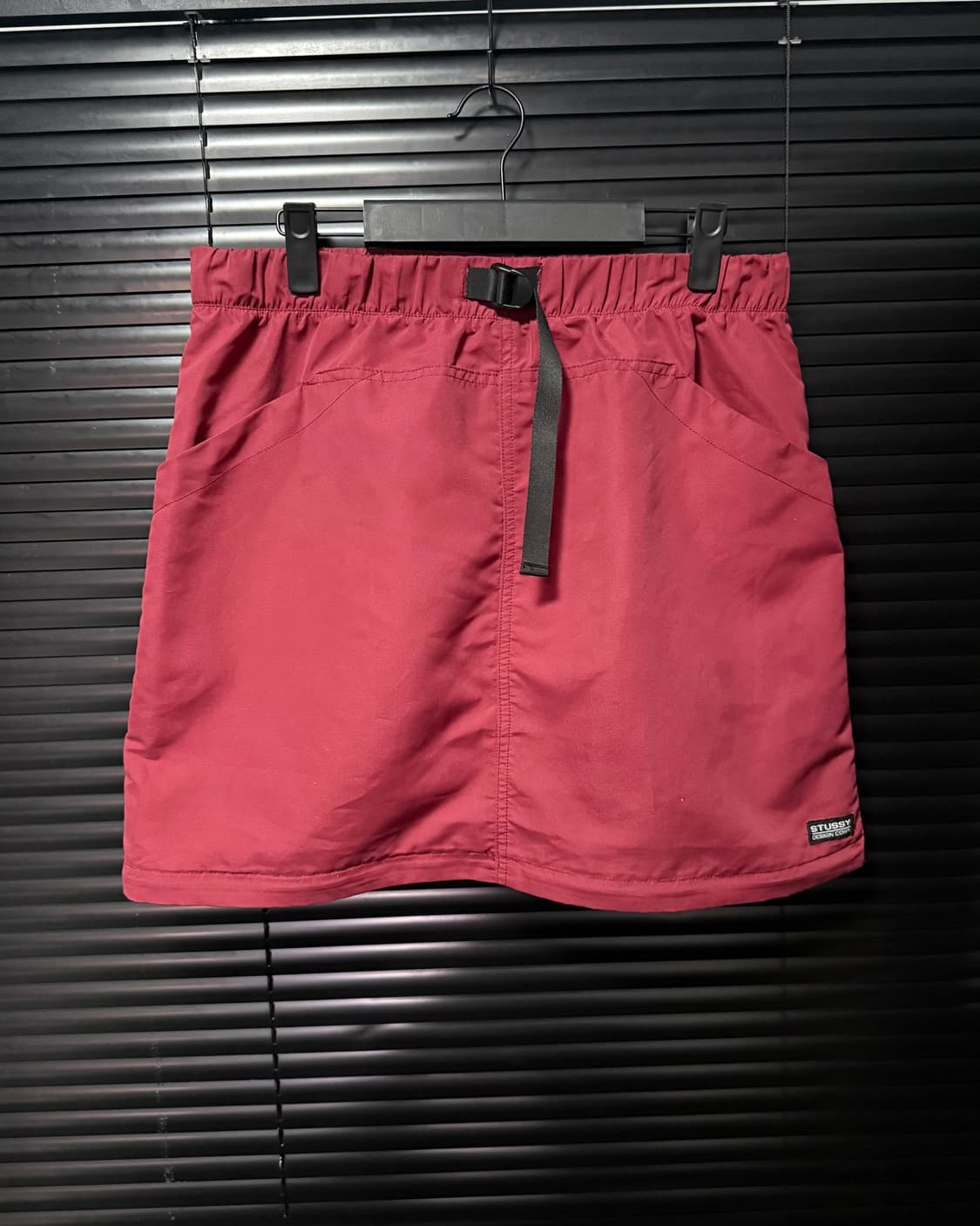 스투시 RANGE ZIP OFF SKIRT 레드 버건디 숏 롱 나일론치마 상품이미지8