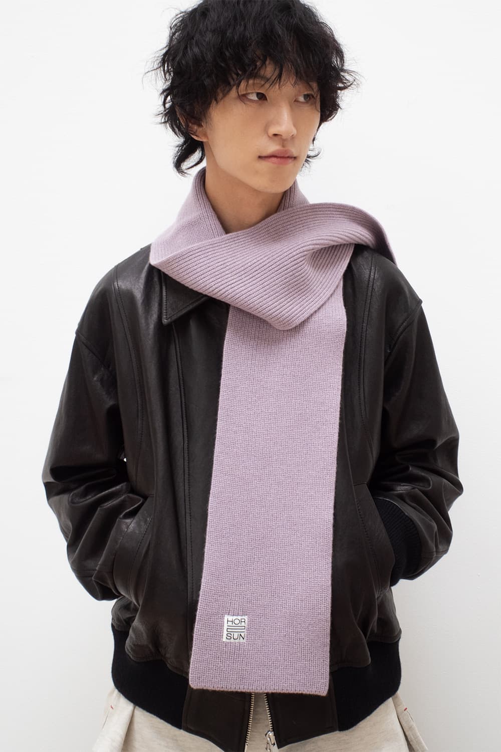 홀리선 울 니트 머플러 라벤더 상품이미지4