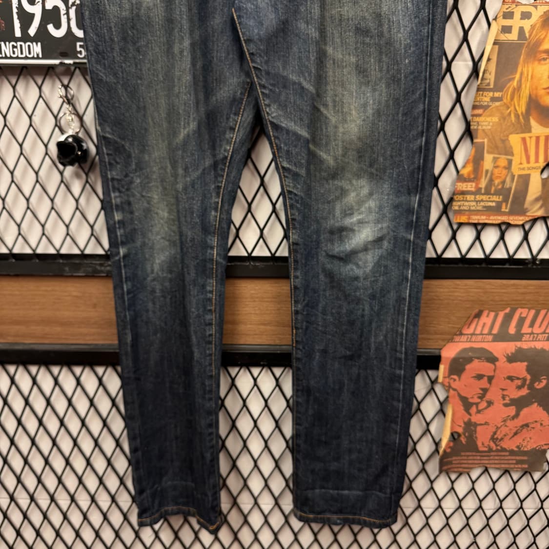00s 스투시 스트레이트 핏 데님 팬츠 전면 포켓 로고 포인트 중청 상품이미지4