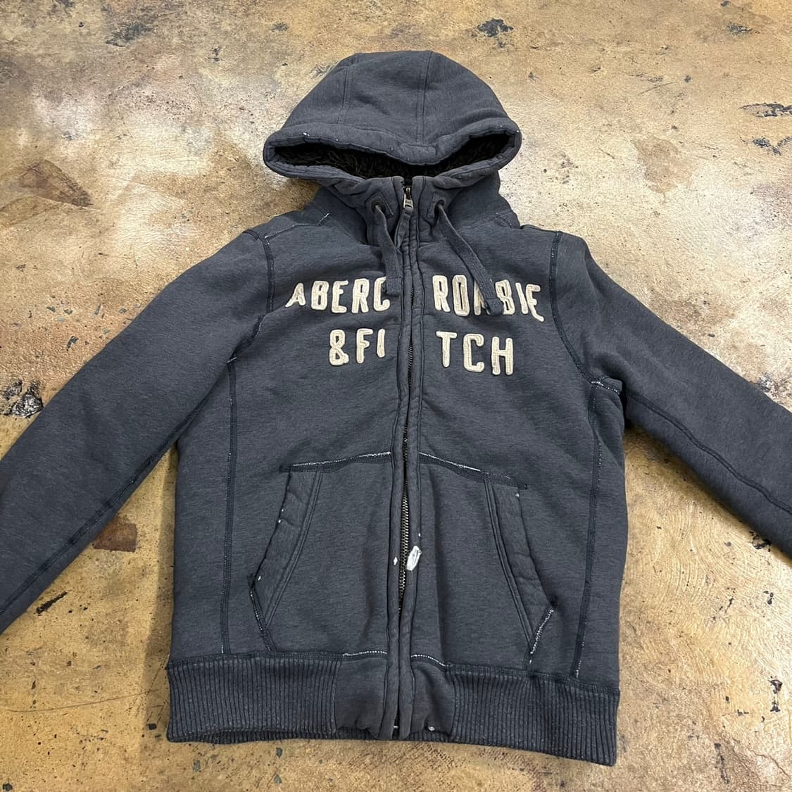 아베크롬비 울프죠 털 그레이 후드집업  상품이미지3