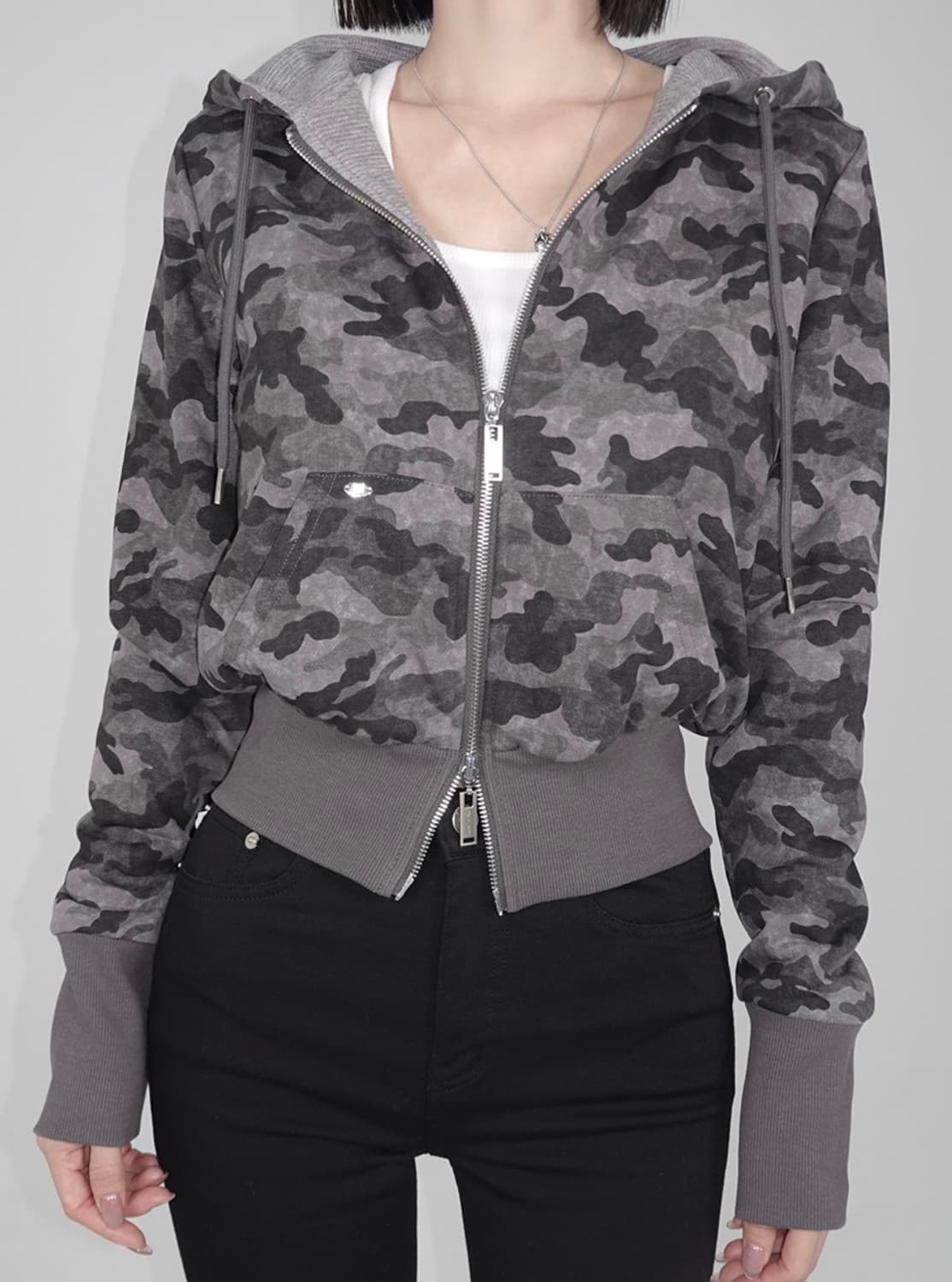 (새상품) 페일제이드 카모 와플 후드집업 챠콜 차콜 상품이미지3