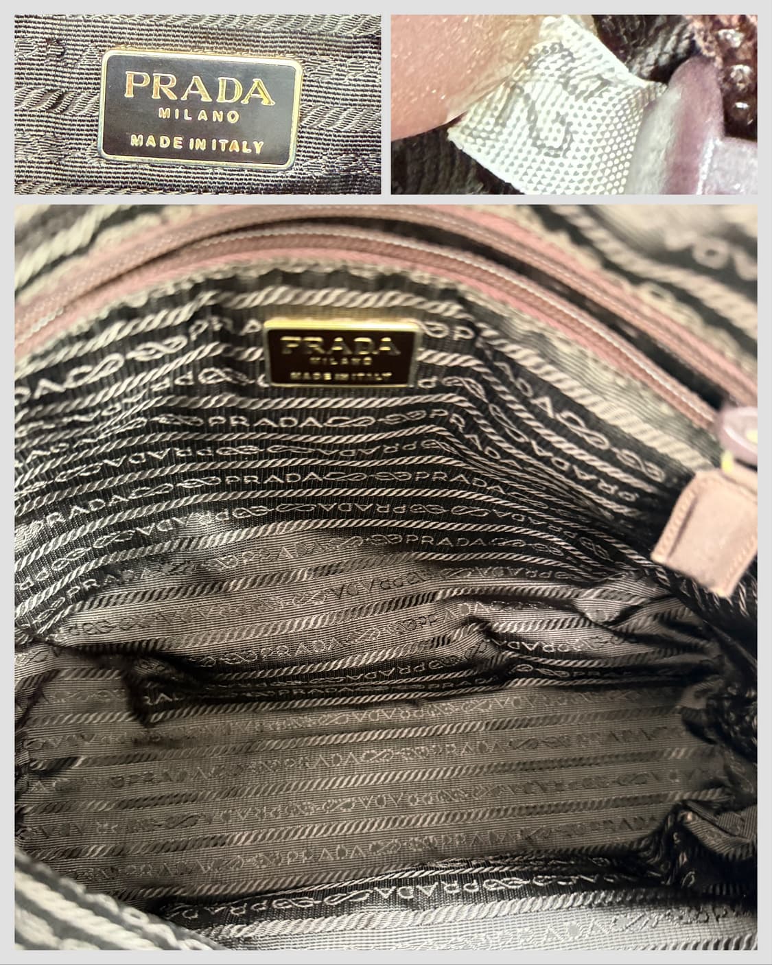 프라다 나일론 퀼팅 체인 숄더백 브라운 상품이미지8