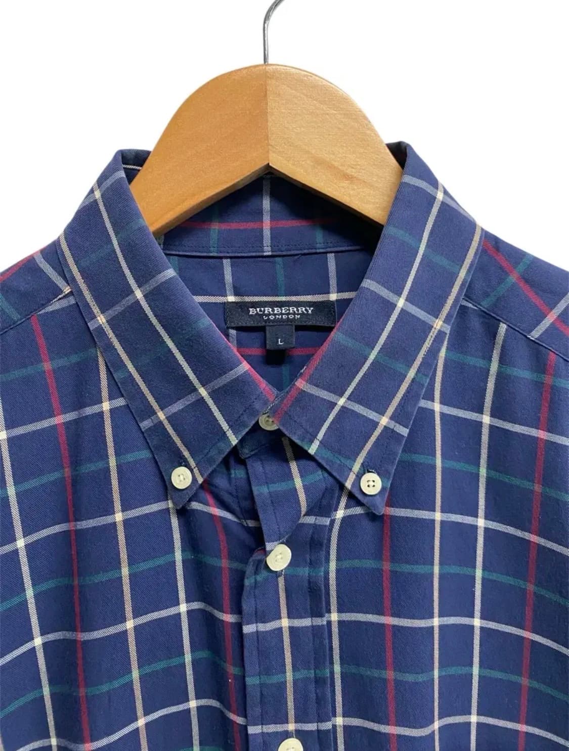 버버리 네이비 체크 클래식 남방 L-XL 상품이미지4