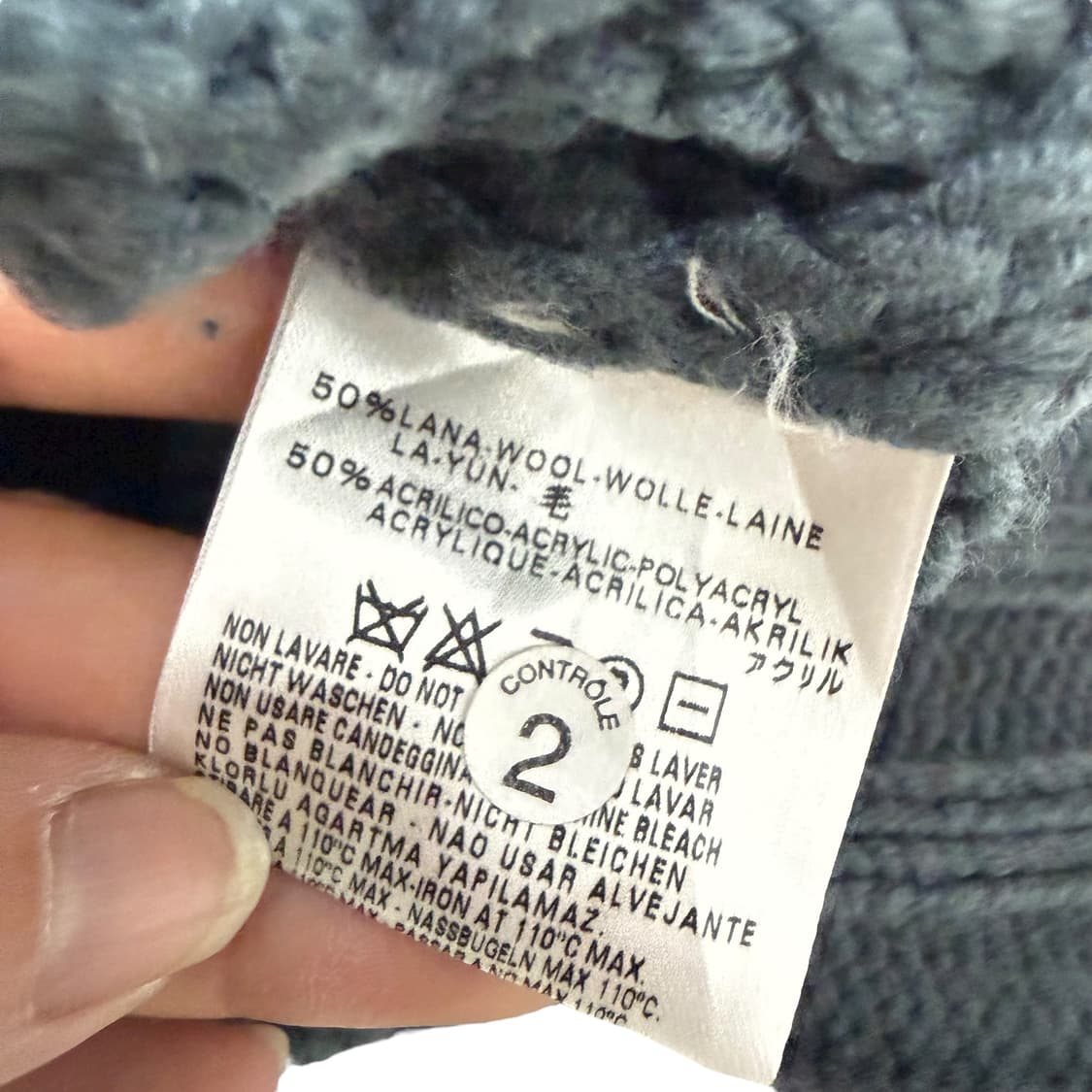 디젤 청록 스타 별패턴 레터링 니트집업 상품이미지8