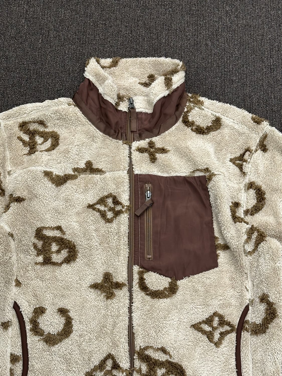 M)Japanese vintage 여성 모노그램 플리스 자켓 상품이미지3