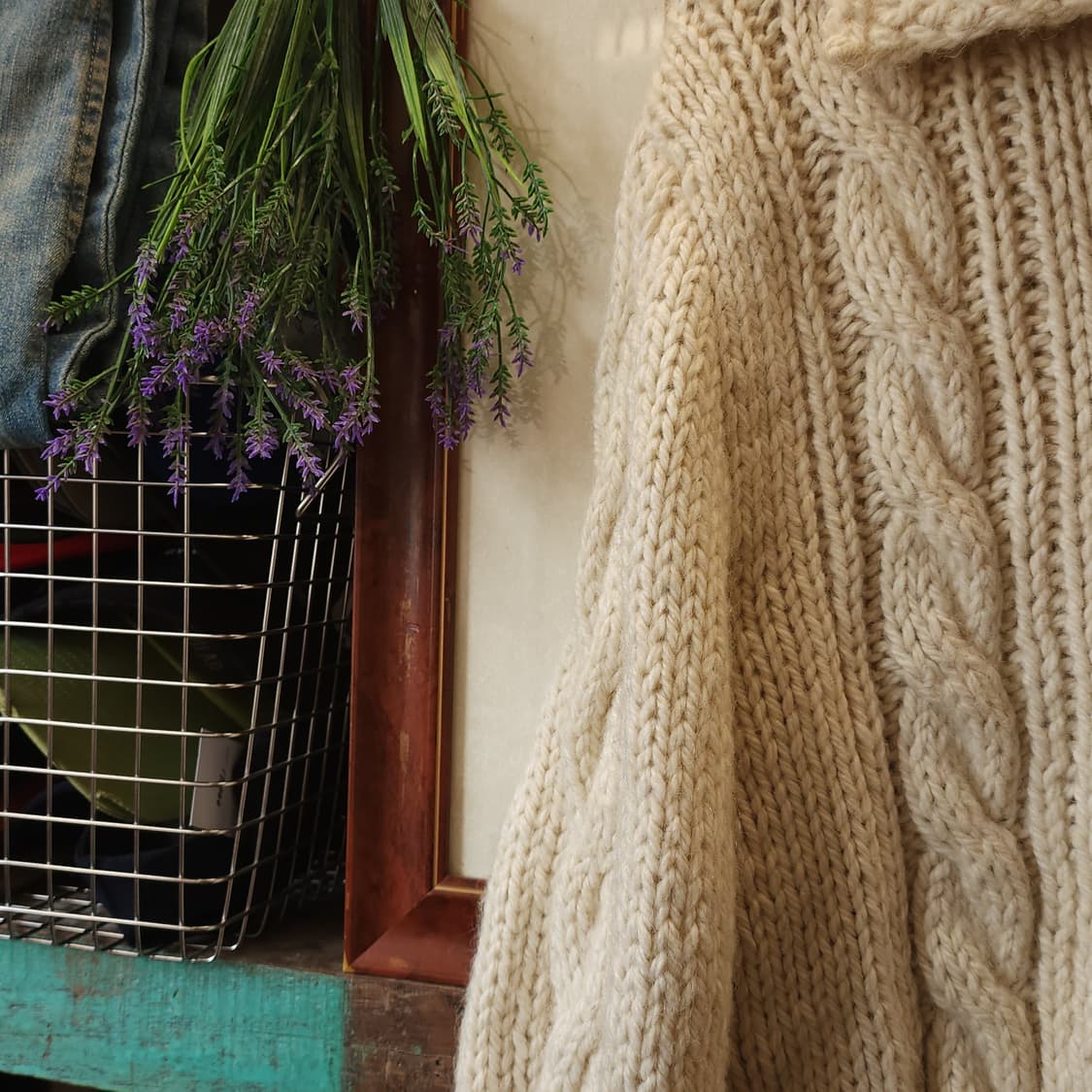 90s 프렌치 핸드메이드 울 가디건 코위찬 헤비울 스웨터 집업 가디건 상품이미지8