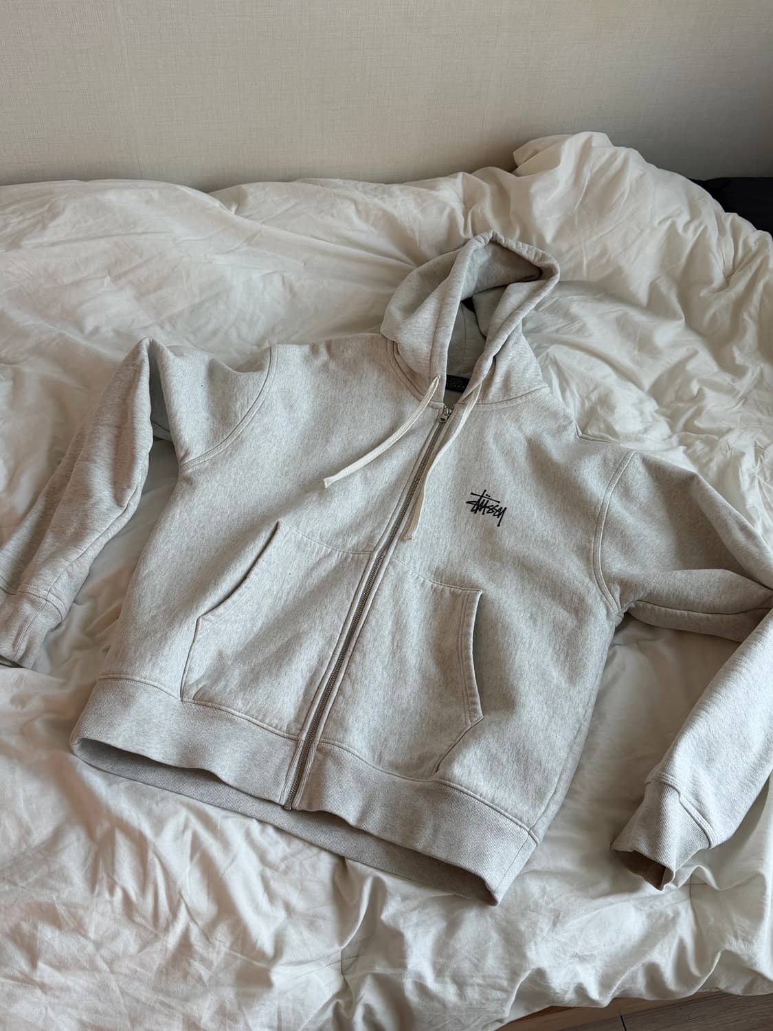 스투시 베이직 후드집업 애쉬 헤더 L 상품이미지2