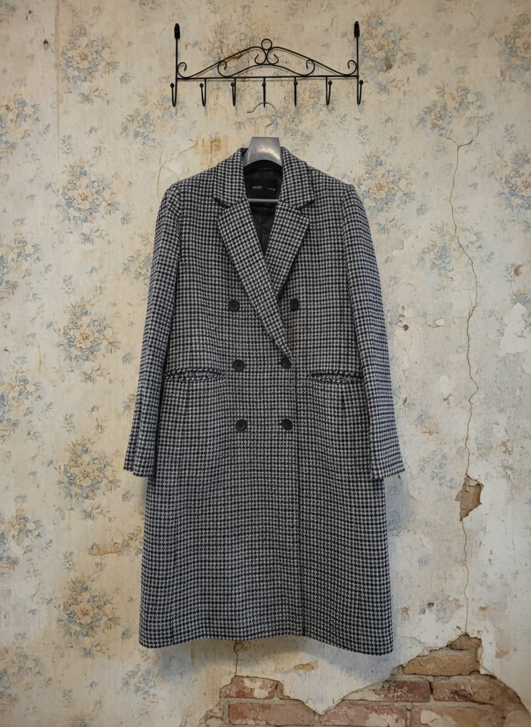 미쏘 체크 더블 롱 코트 L 상품이미지1