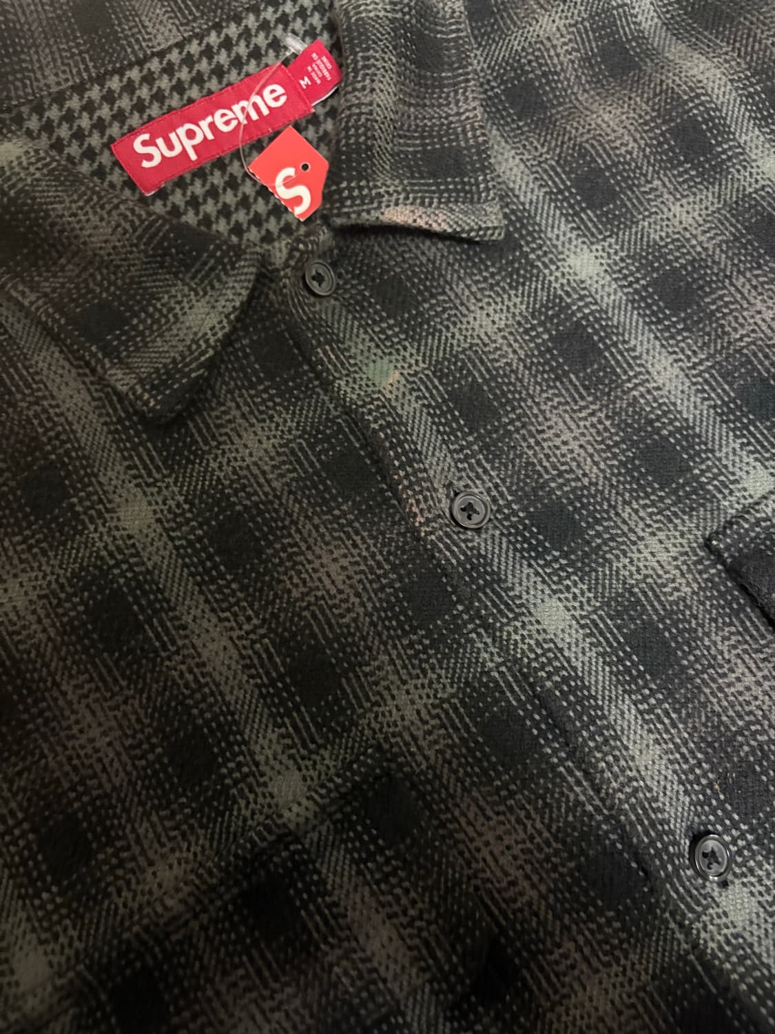 Supreme 하운즈투스 플레이드 플란넬 셔츠 블랙 상품이미지2
