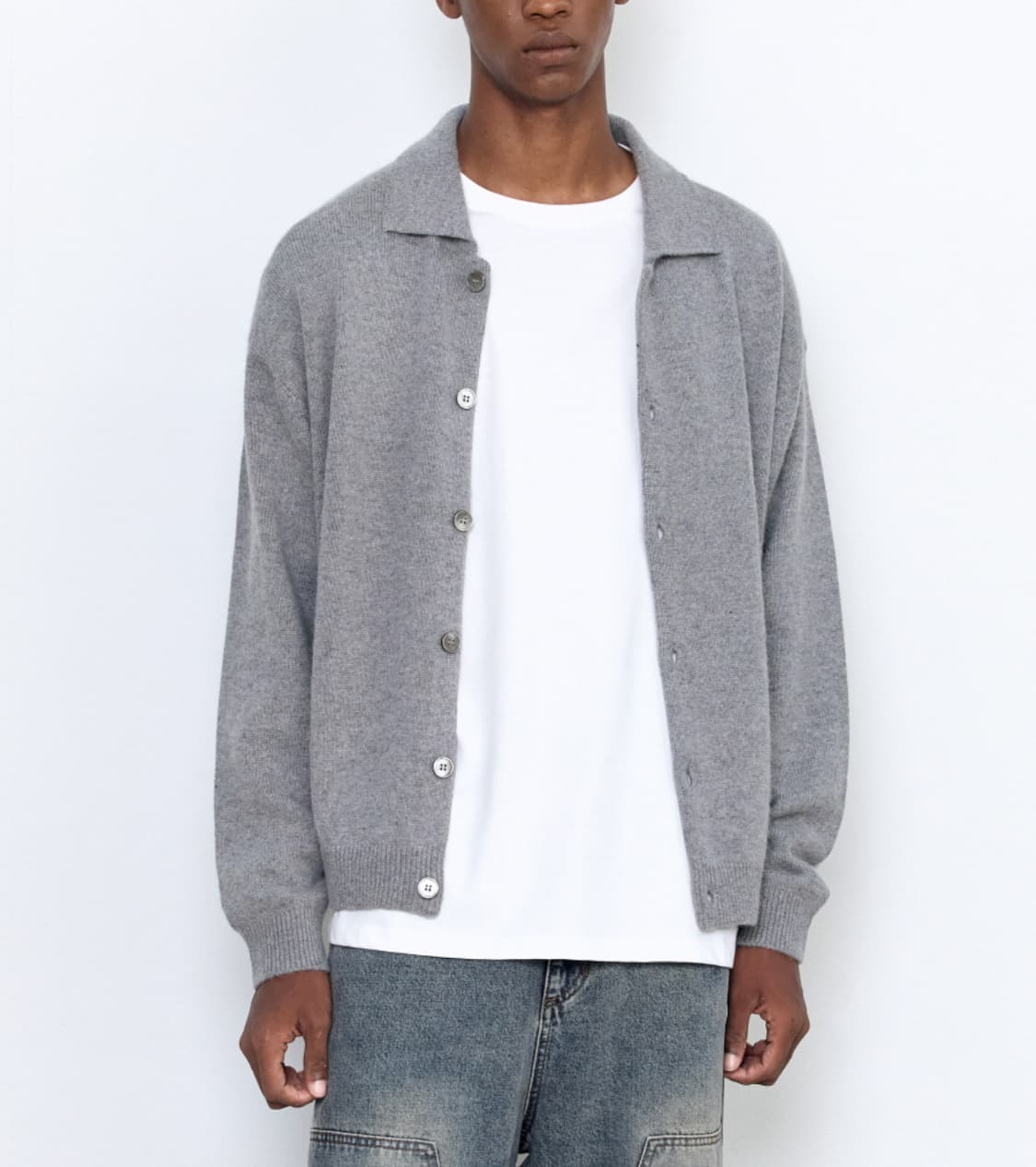 인사일런스 앙고라 믹스드 칼라 카디건 GREY L사이즈 상품이미지4