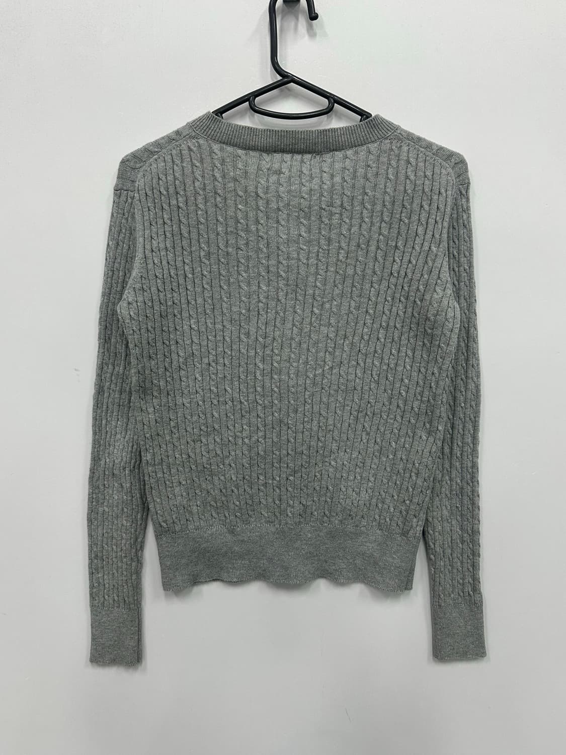 폴로 그레이 꽈배기 니트 가디건 상품이미지4