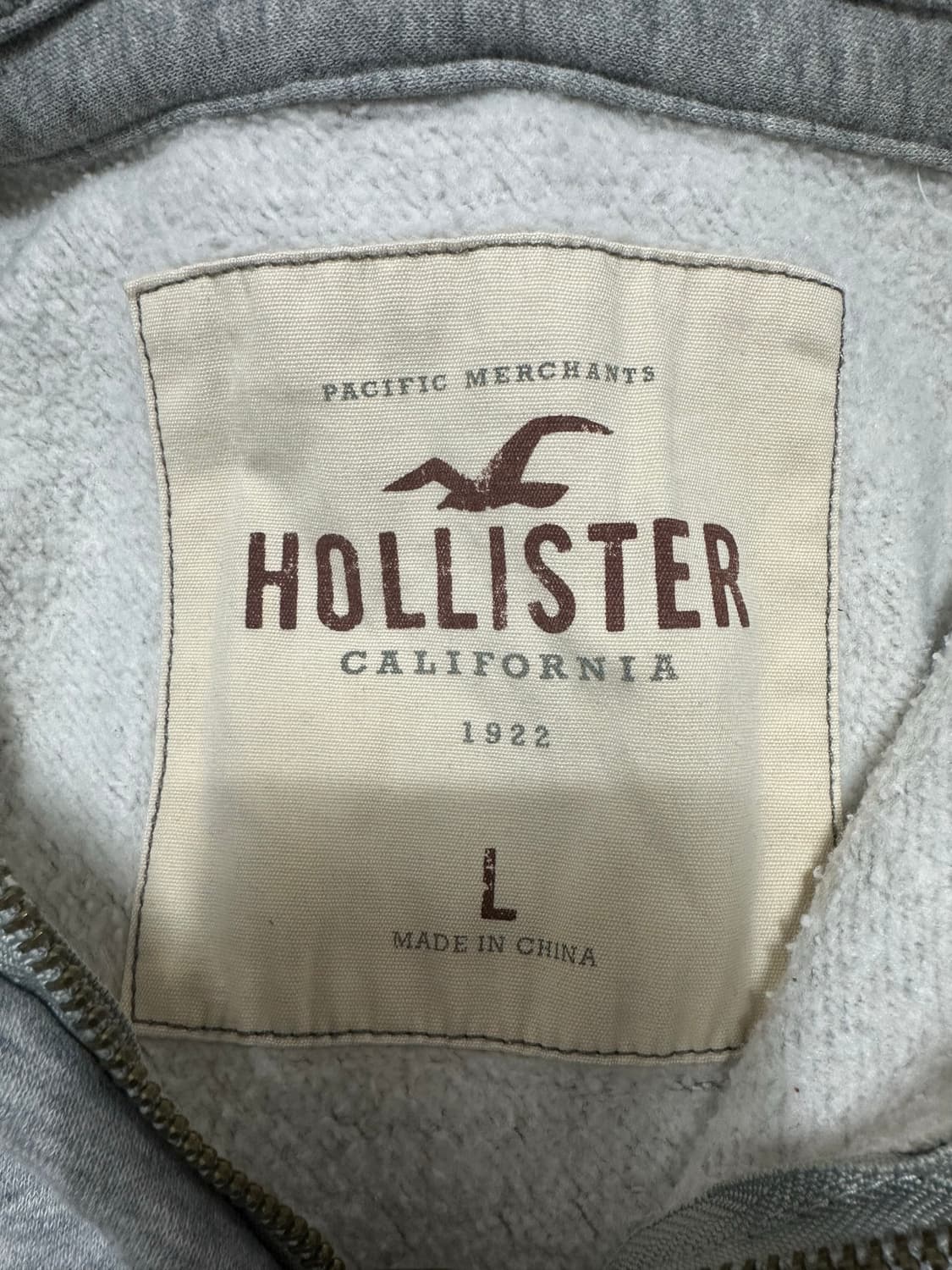 홀리스터 스펠로고 회색 후드집업 상품이미지4