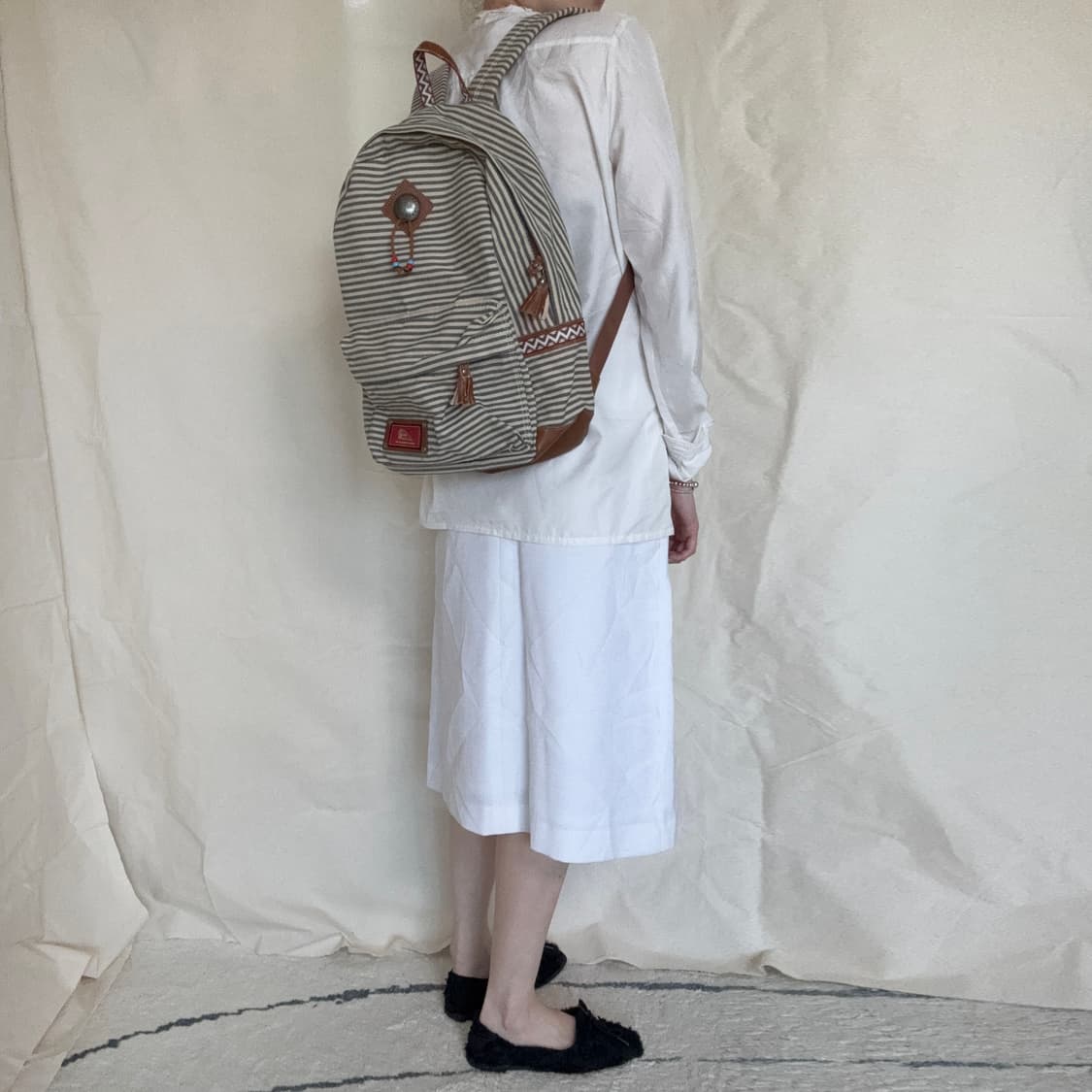 Bohemian Striped Canvas Backpack 상품이미지2