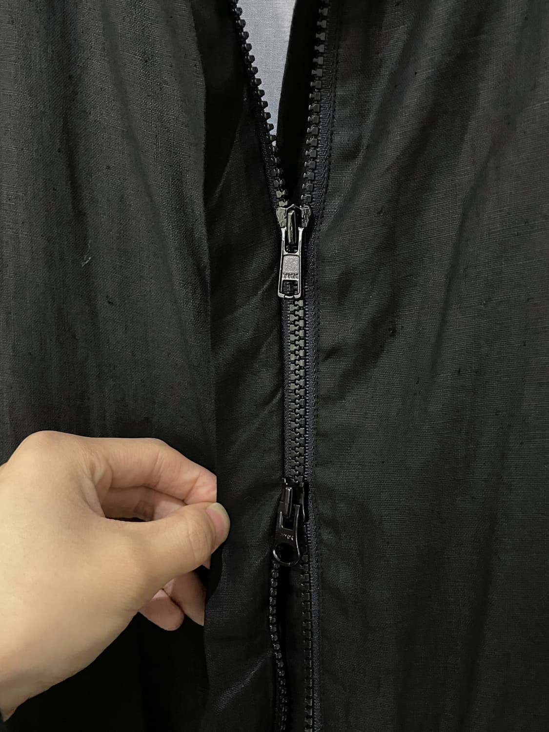 DKNY 블랙 리넨 롱 집업 자켓 상품이미지6