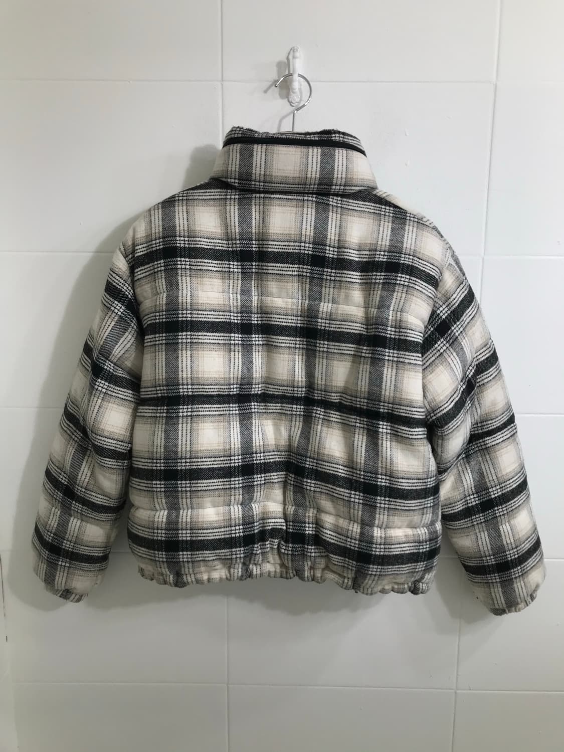 아메리칸 이글 아이보리 코튼 체크 패딩 상품이미지4