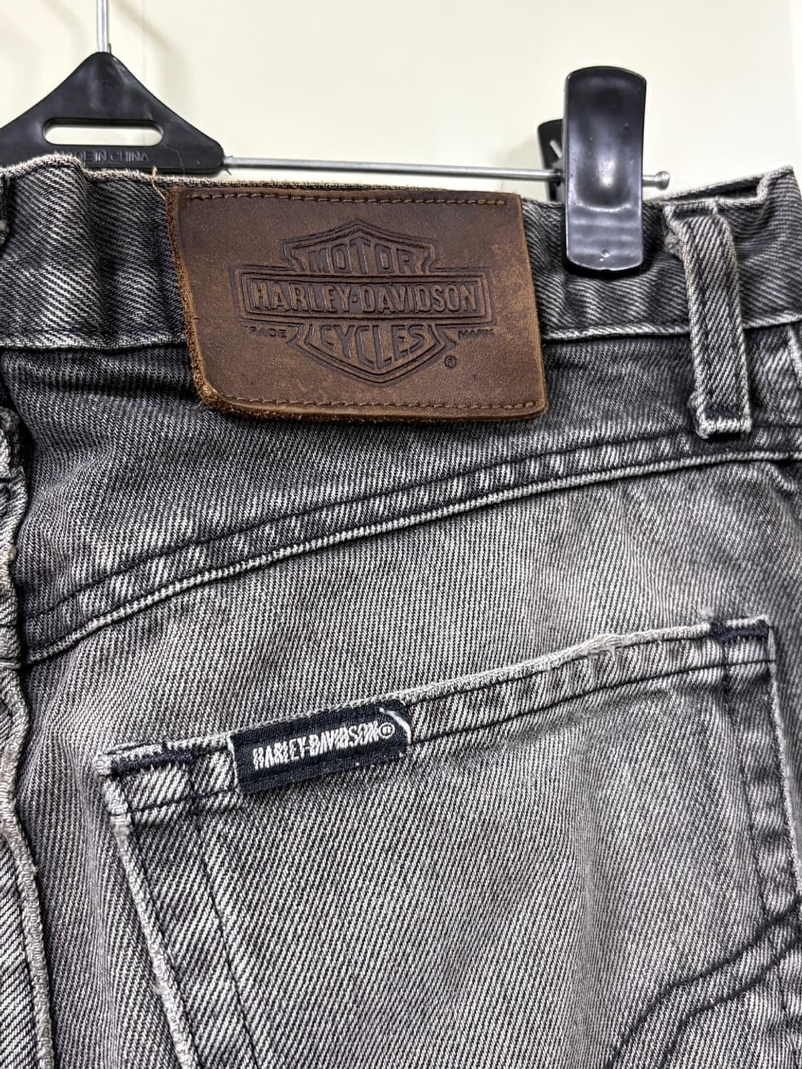 90s USA 할리데이비슨 바이커 흑청 데님 상품이미지7
