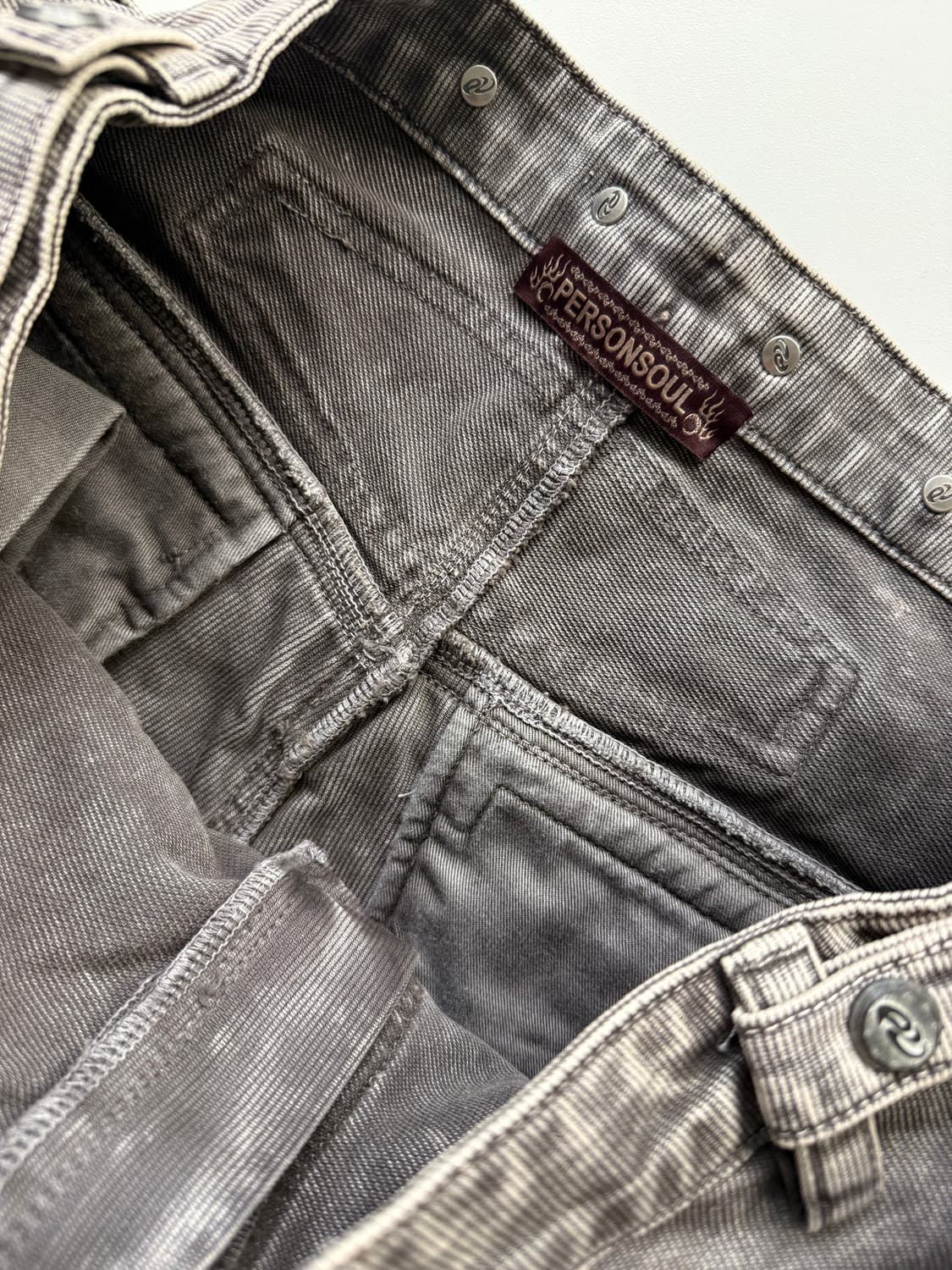 퍼슨소울 PERSONSOUL 더블 웨이스트 와이드 카고팬츠 상품이미지8