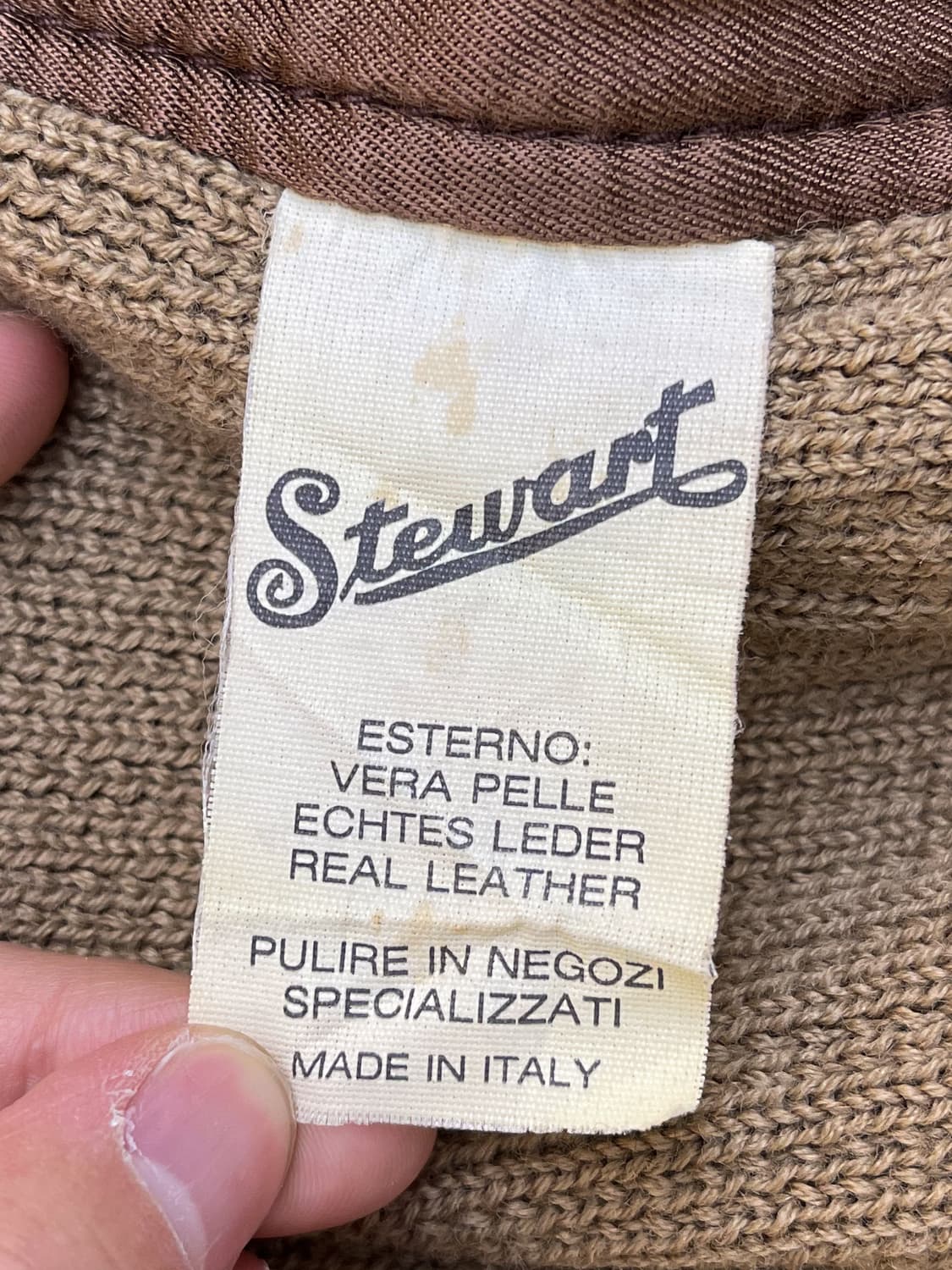 Stewart 이태리 스웨이드 레더 니트 가디건 상품이미지6