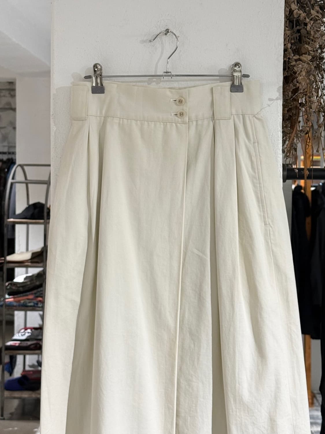 y's 아이보리 코튼 핀턱 롱 스커트 상품이미지2