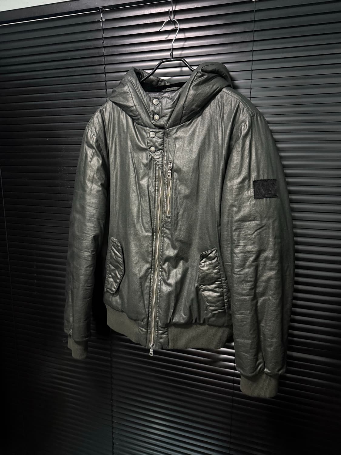 아르마니 익스체인지 알마니 카키 후드 후디 패딩 코팅 M 95 명품 털  상품이미지2