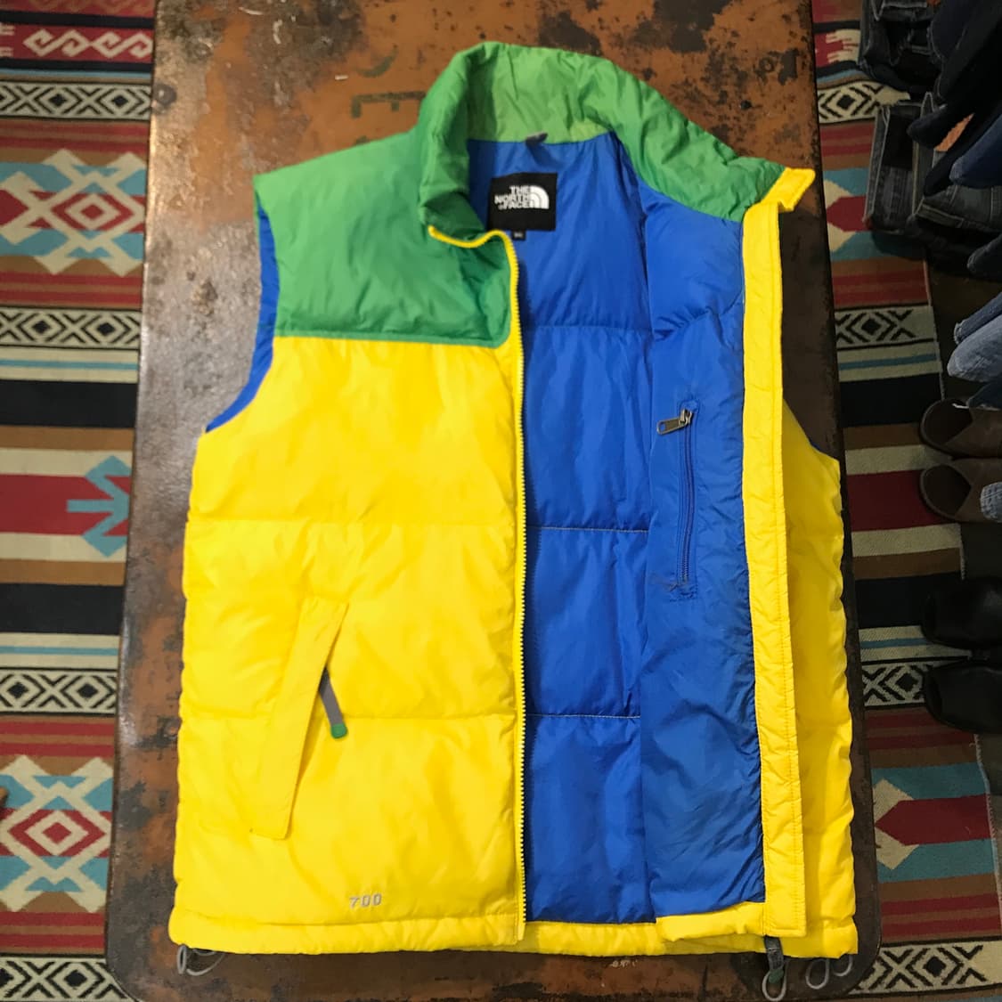 노스페이스 700 눕시 옐로 그린 덕다운 패딩 조끼 남성 105  상품이미지4