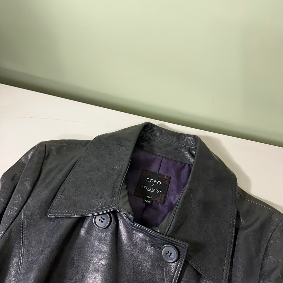 우먼S 44 ROBO X VASSILLY 먹색 양가죽 로브코트 상품이미지5