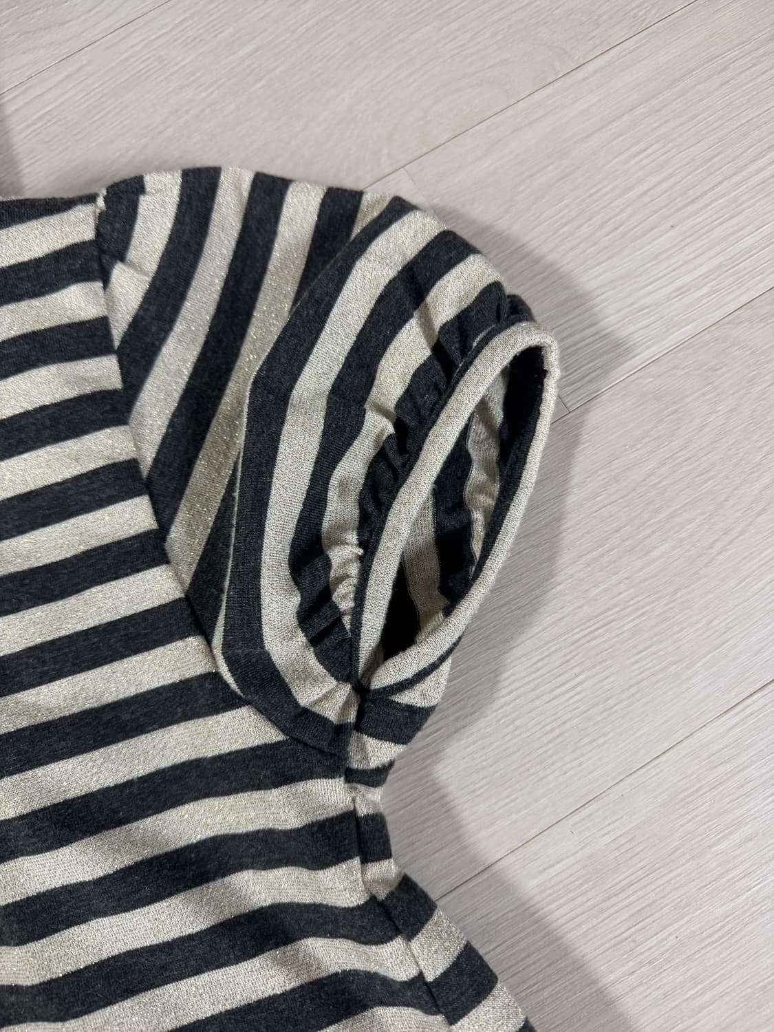 빈티지 스트라이프 반팔 후드집업 상품이미지3