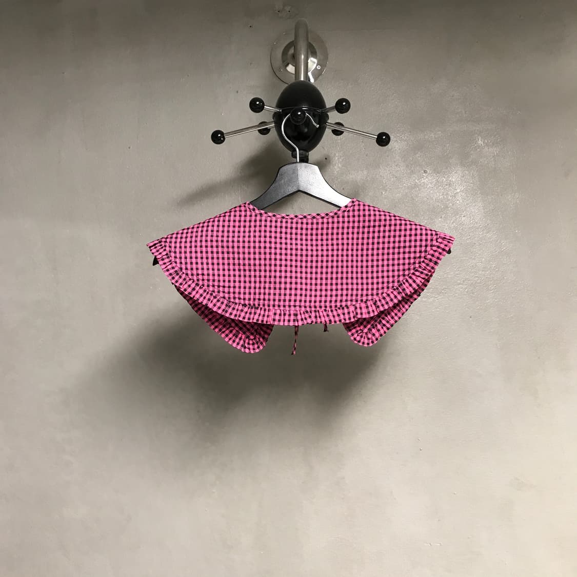 가니 체크 칼라 탑 핑크 F(W) 상품이미지6