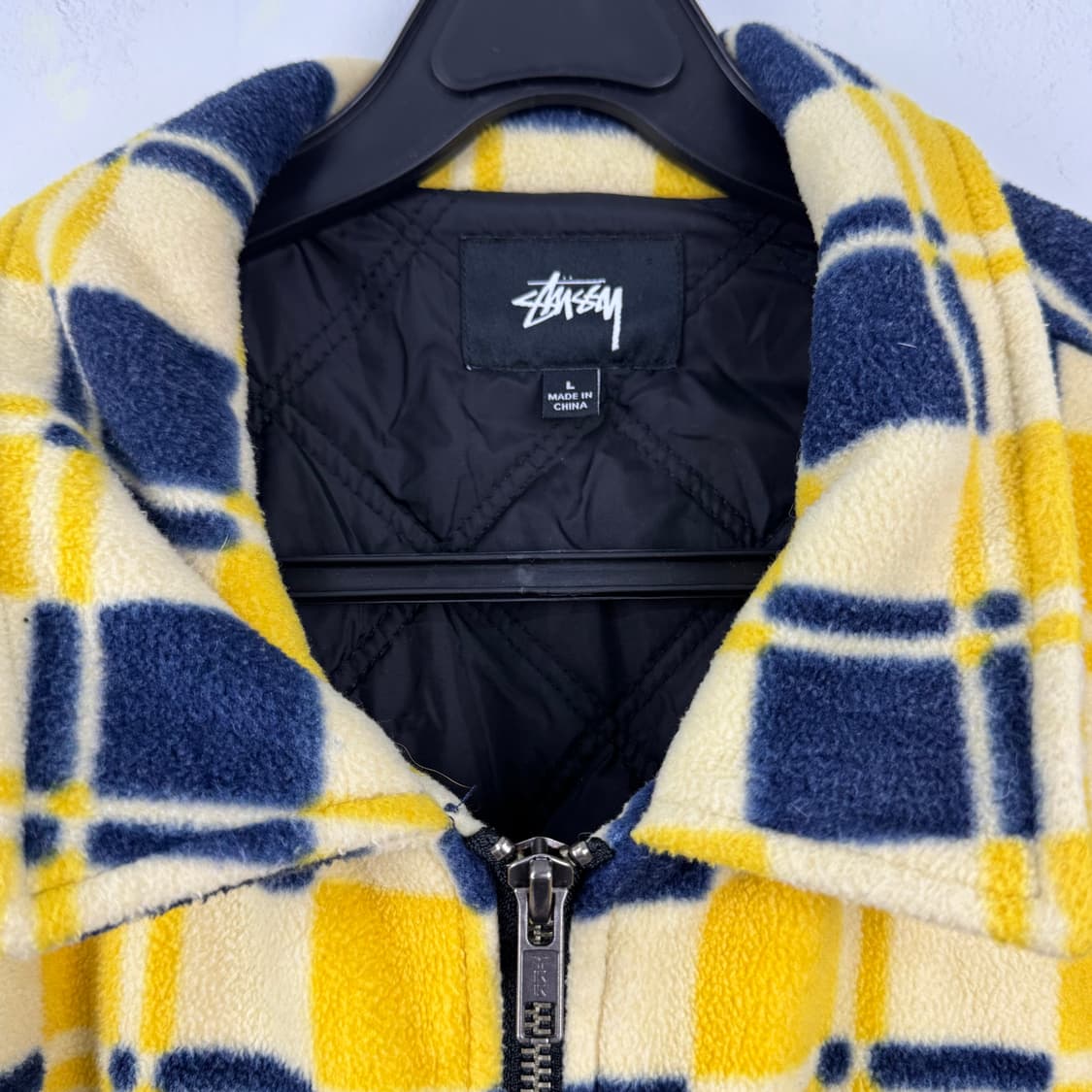 Stussy 스투시 brent polar 체크 플리스 자켓 L 상품이미지4