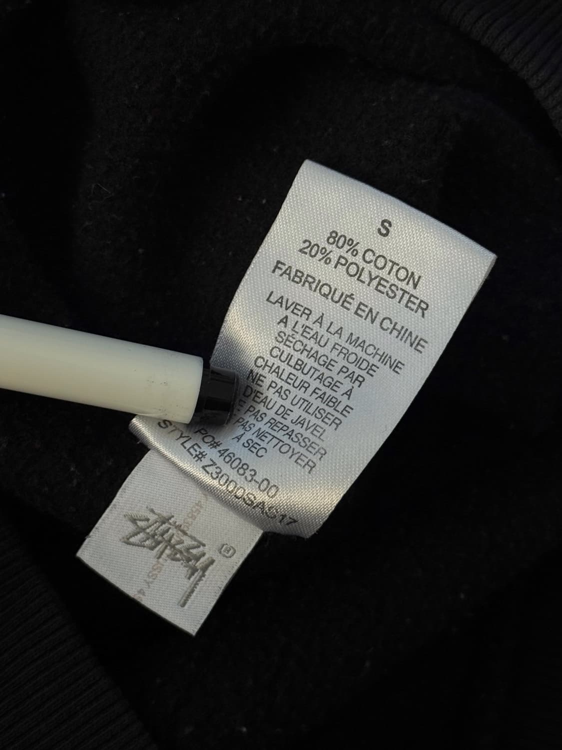 스투시 루즈핏 월드투어 블랙 스웻 맨투맨 상품이미지8