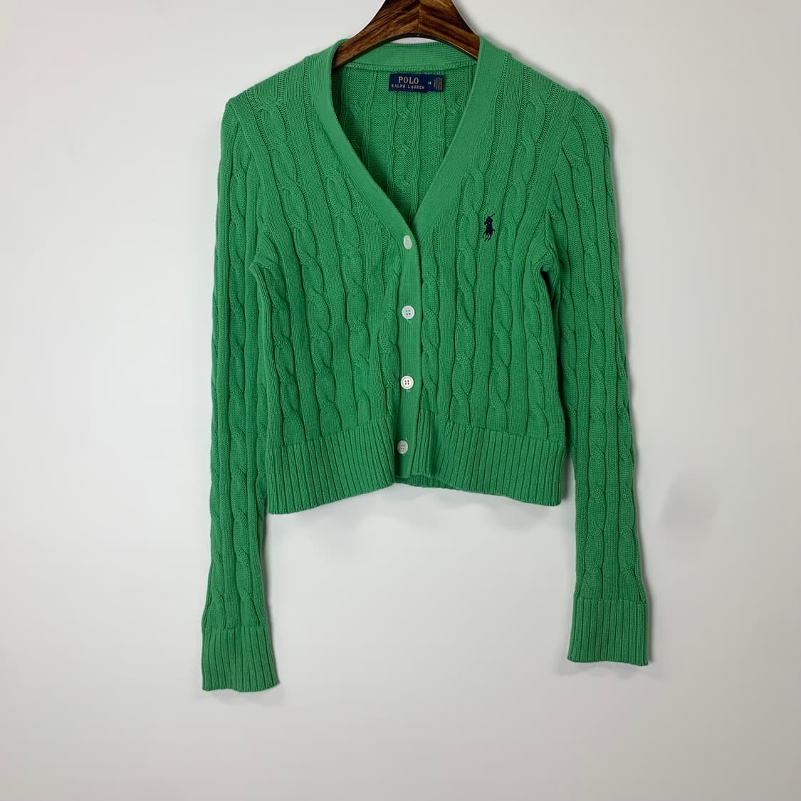 폴로 랄프로렌 신형 그린 꽈배기 니트 가디건 상품이미지2
