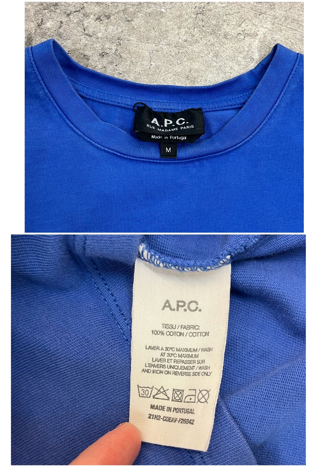 아페쎄 반팔티 블루 M #csz3922 상품이미지3