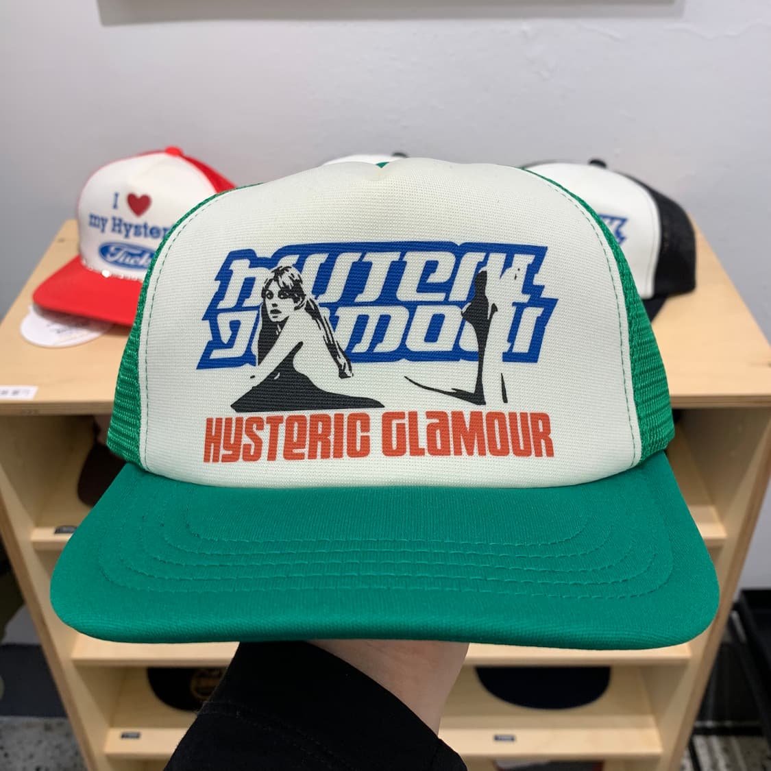 [F] 히스테릭 글래머 박스 매쉬 캡 그린 상품이미지1