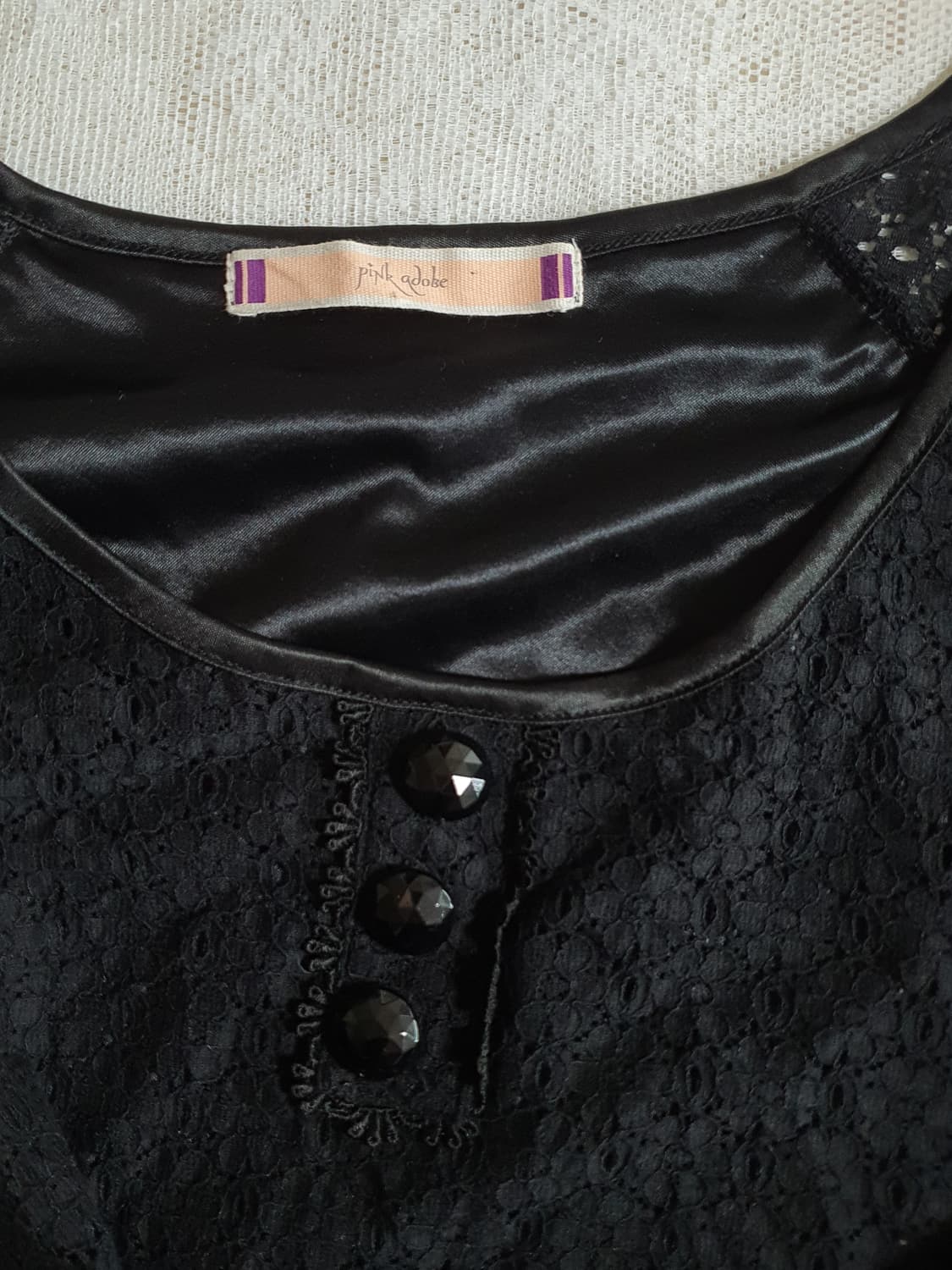 [일본빈티지] 모리걸 와구리 블랙 레이스 반팔 원피스 상품이미지8