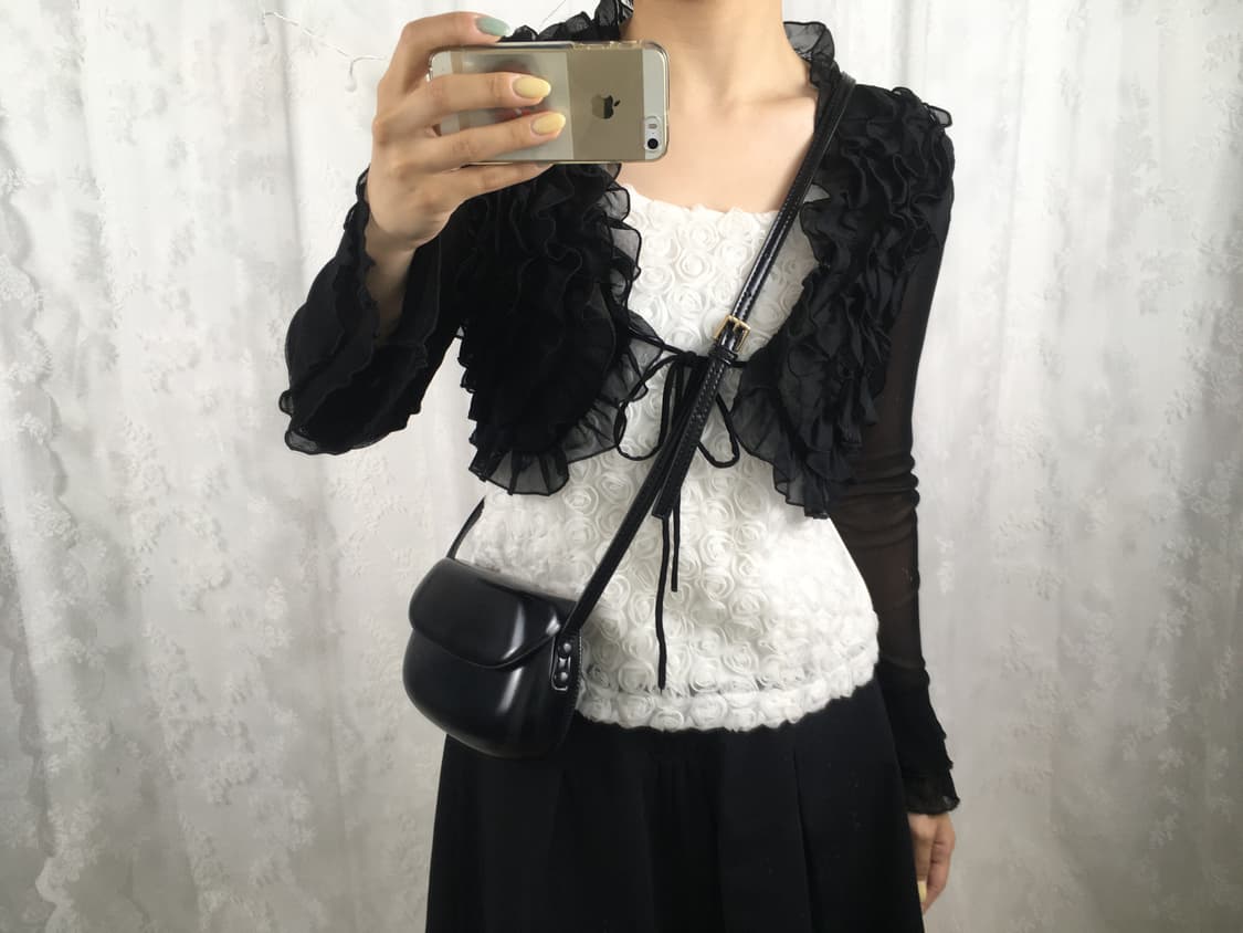 Real leather black mini cross bag 상품이미지3
