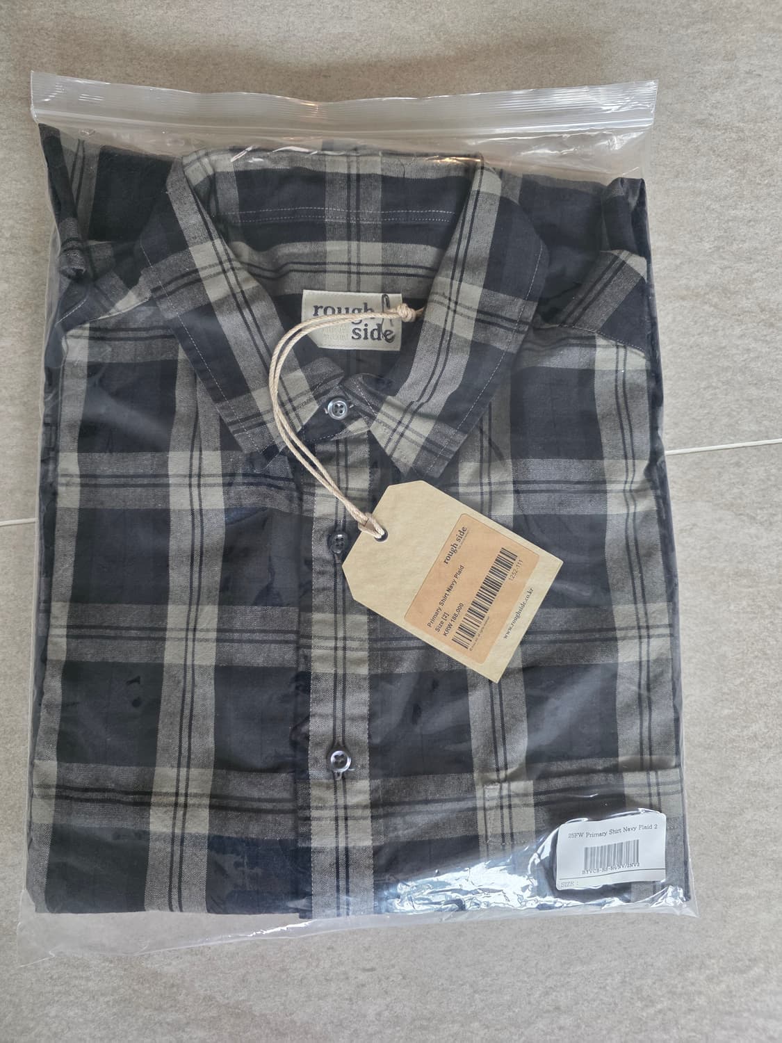 러프사이드 프라이머리 셔츠 네이비 플래이드 2사이즈 새상품 상품이미지1