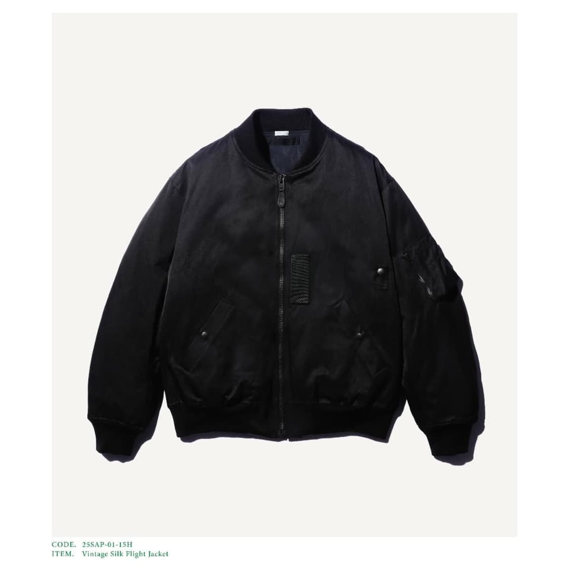 25SS 아프레쎄 빈티지 실크 플라이트 자켓 블랙 1사이즈 판매합니다. 상품이미지1