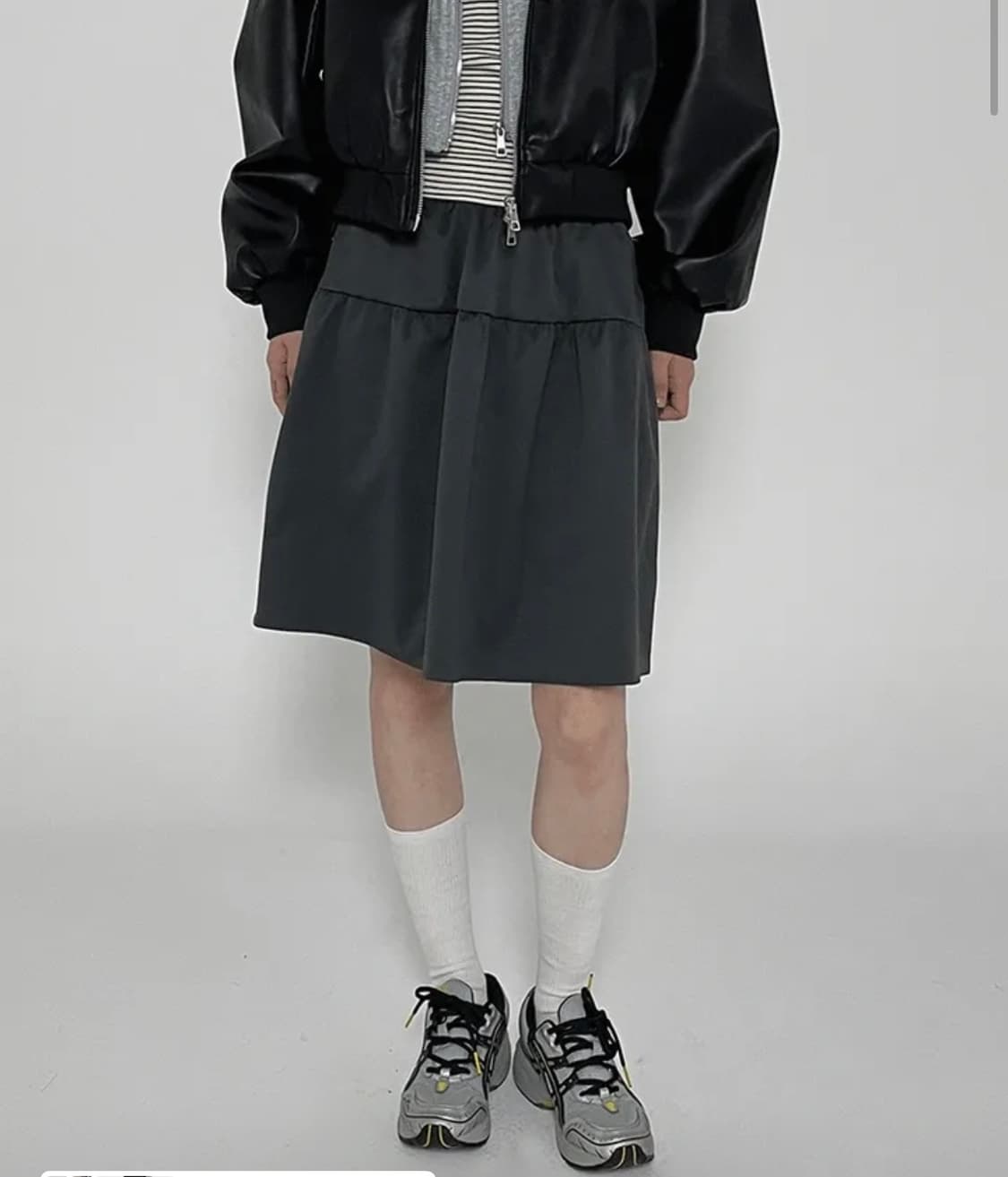 셔링 플레어 미디스커트 상품이미지1