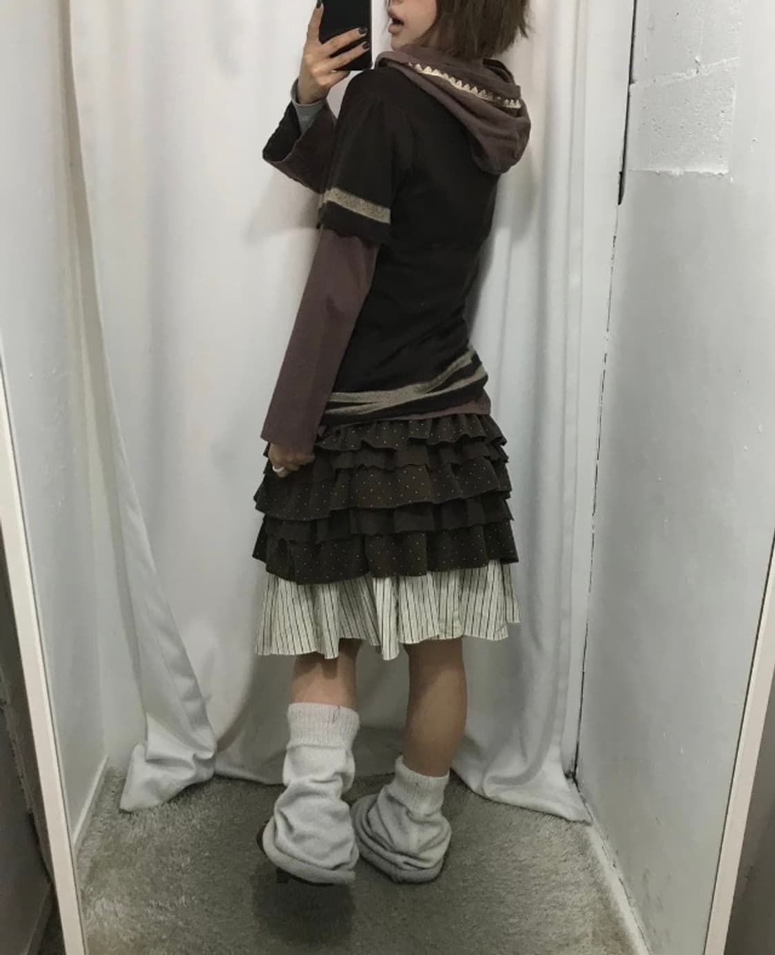 빈티지 스윙윙서울 브라운 레이어드 코디 상품이미지2