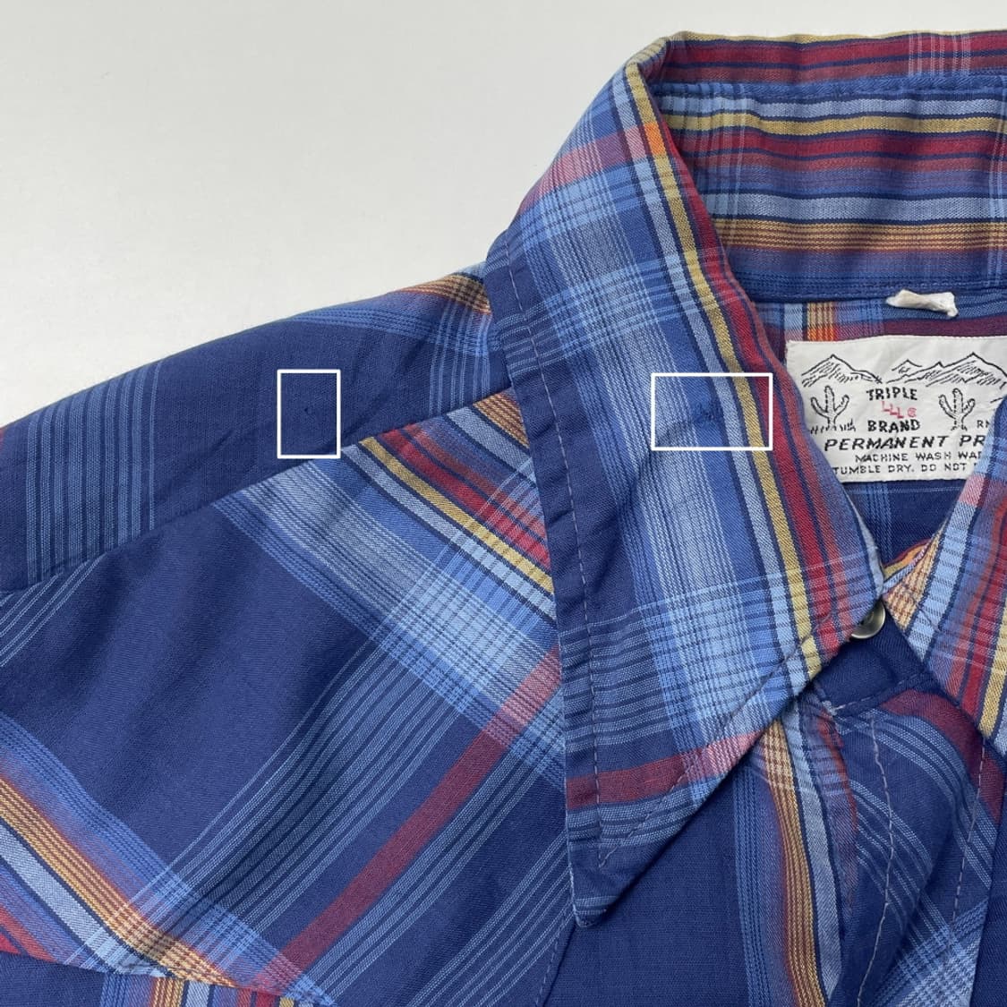 (M) Triple LLL 빈티지 체크 웨스턴 셔츠 상품이미지5