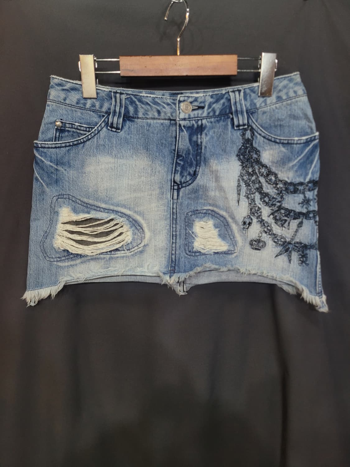 ALGONQUINS 빈티지 스컬 펑크 데님스커트 상품이미지10