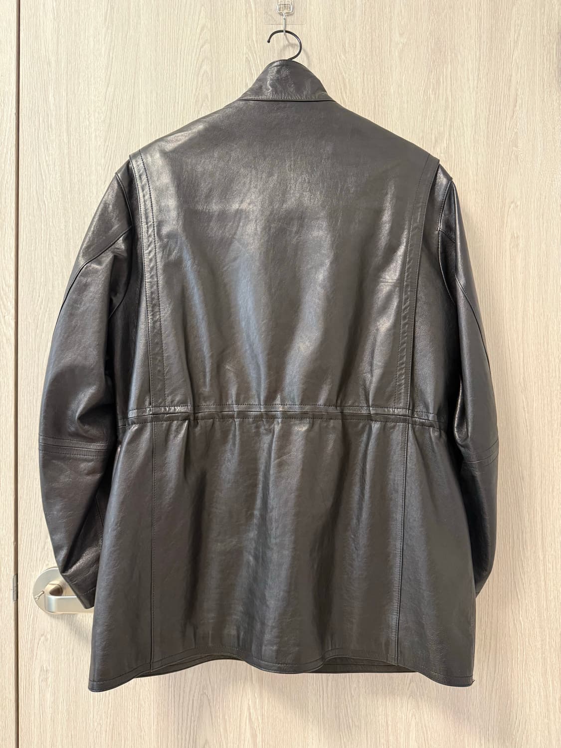 [S]유스 24fw 하이넥 레더 자켓 블랙 상품이미지3