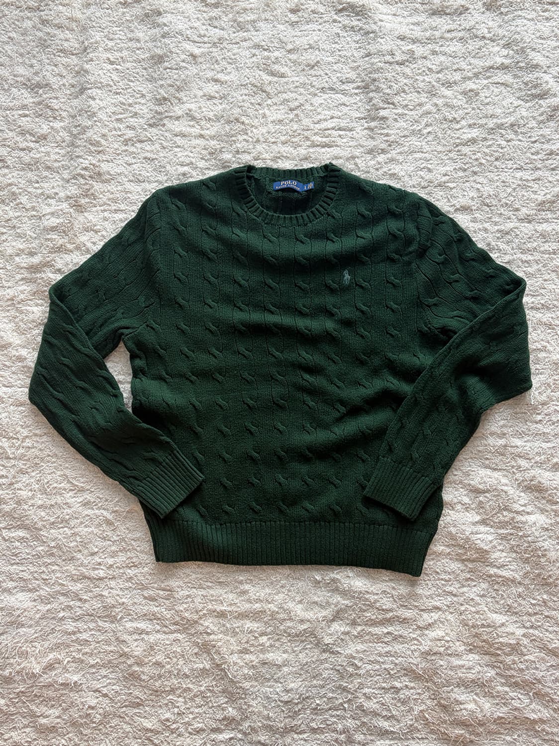 폴로 딥그린 케이블 니트 상품이미지1