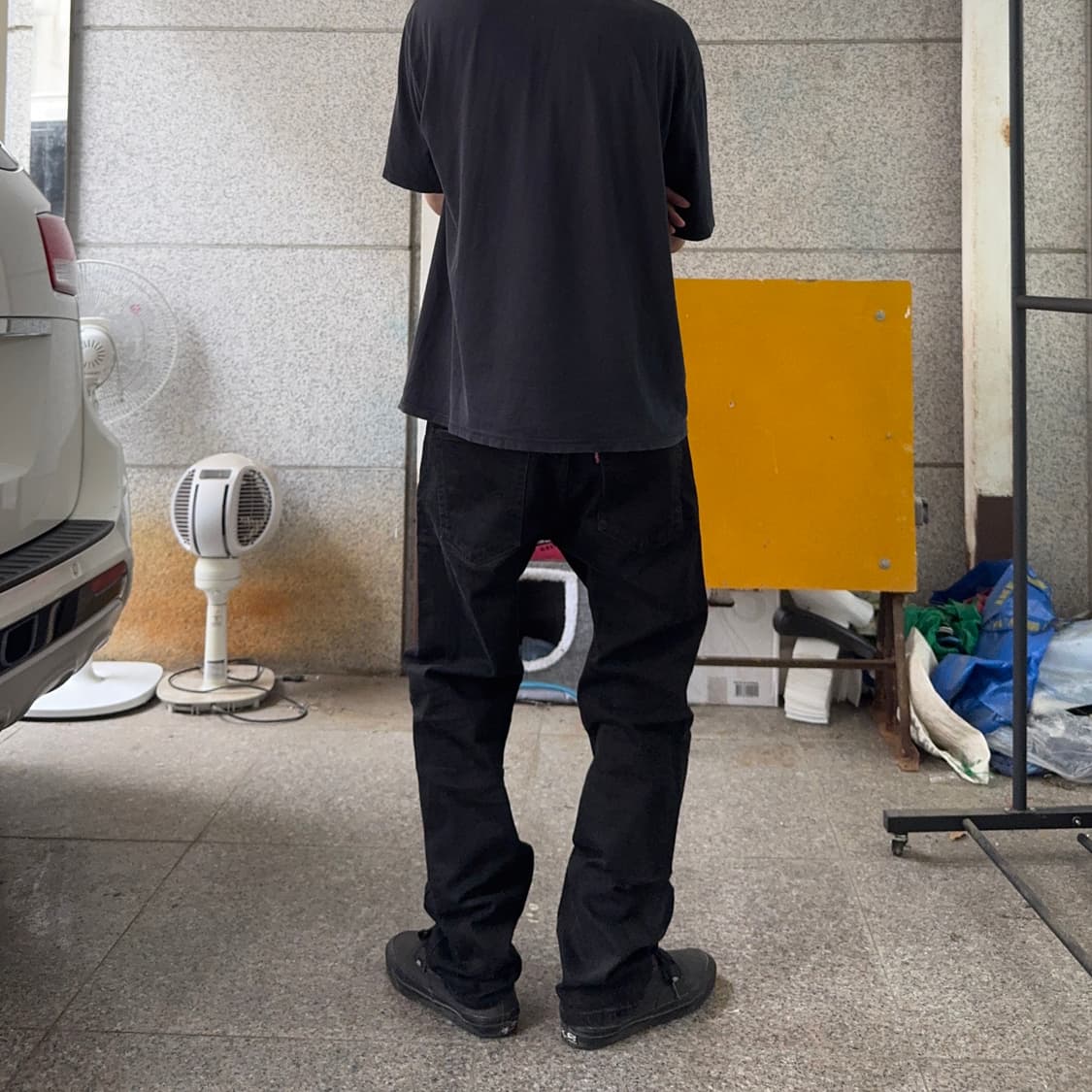 리바이스 505 블랙 워시드 데님 팬츠 상품이미지1