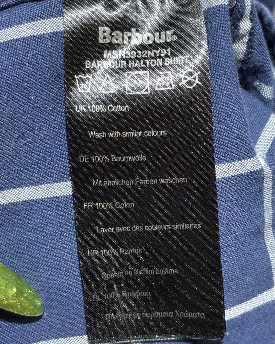 S Barbour 바버 네이비 원포켓 체크 셔츠 상품이미지6