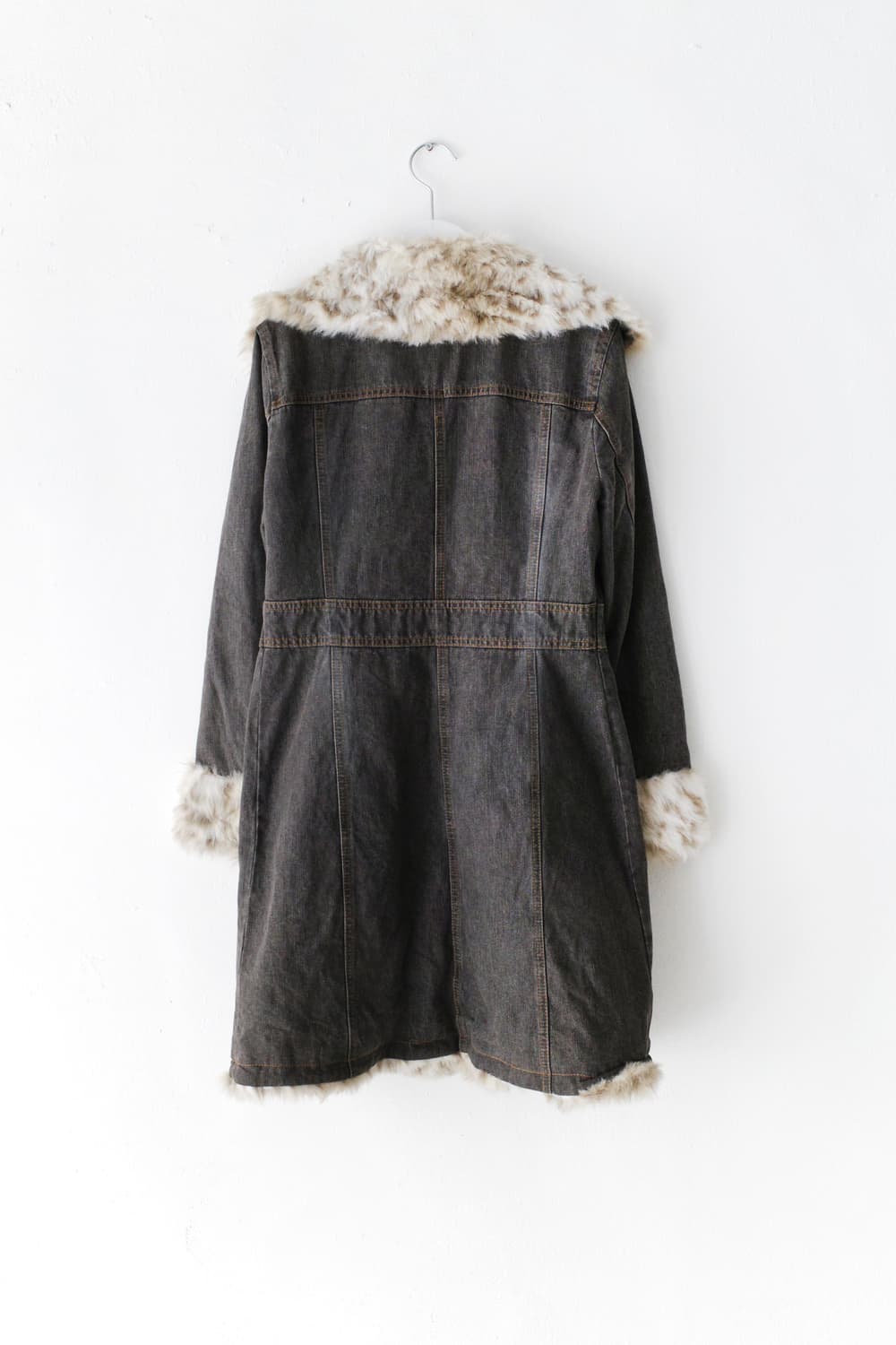 denim long fur jacket 상품이미지2