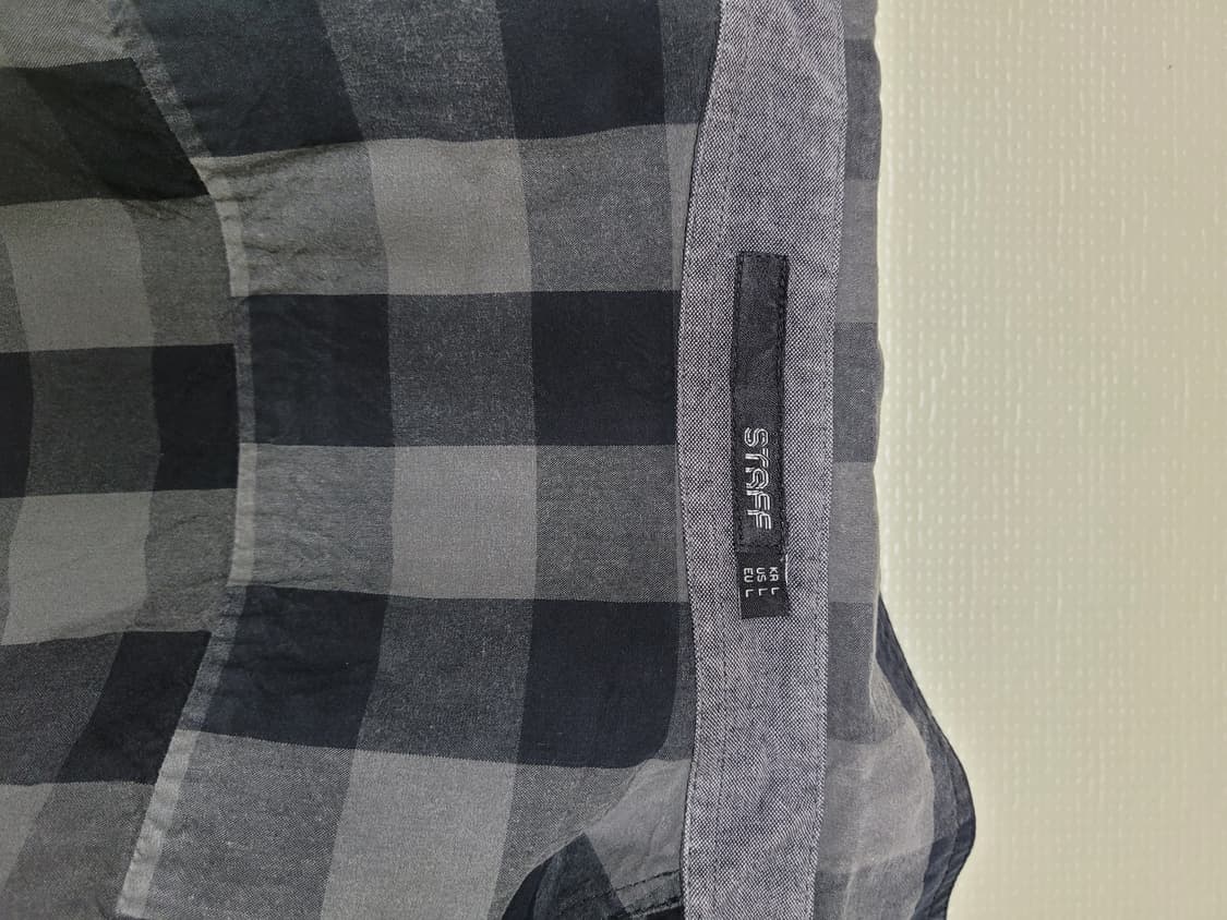 스텝 STAFF 남자 체크셔츠 100 다크그레이 상품이미지9