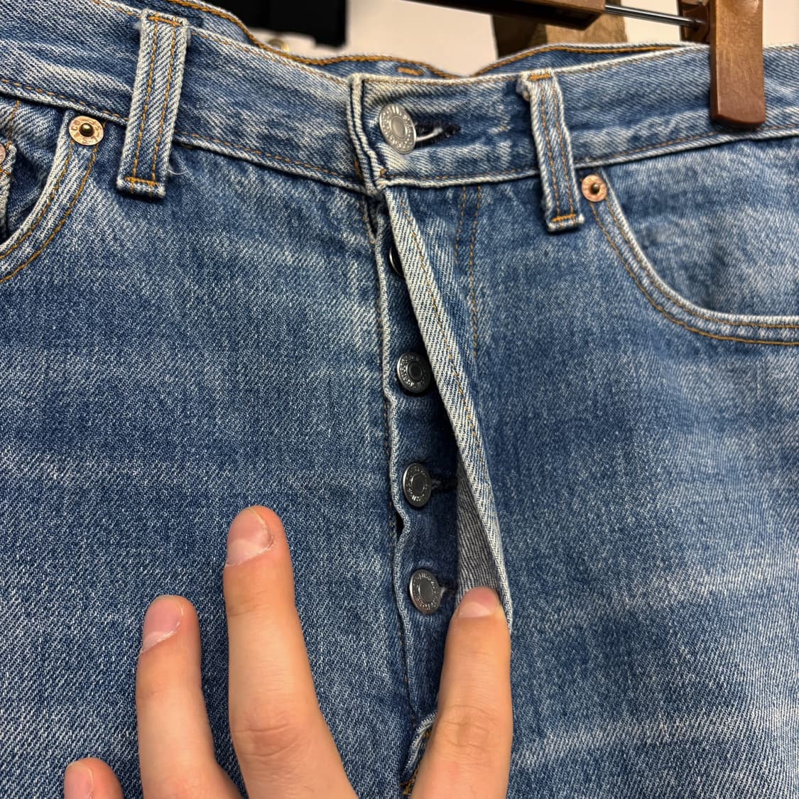00s 리바이스 501 빈티지 데미지 워싱 버튼플라이 데님팬츠 N387 상품이미지5