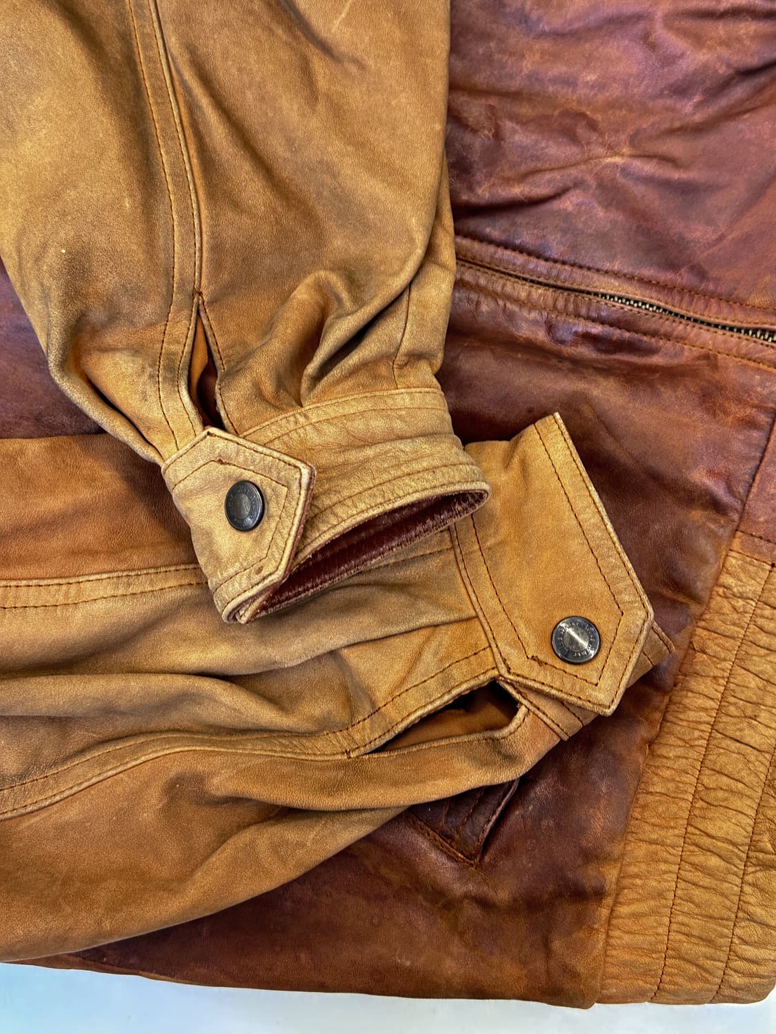 윈드아머 90s 아이러브골프 레더 봄버 자켓 상품이미지6